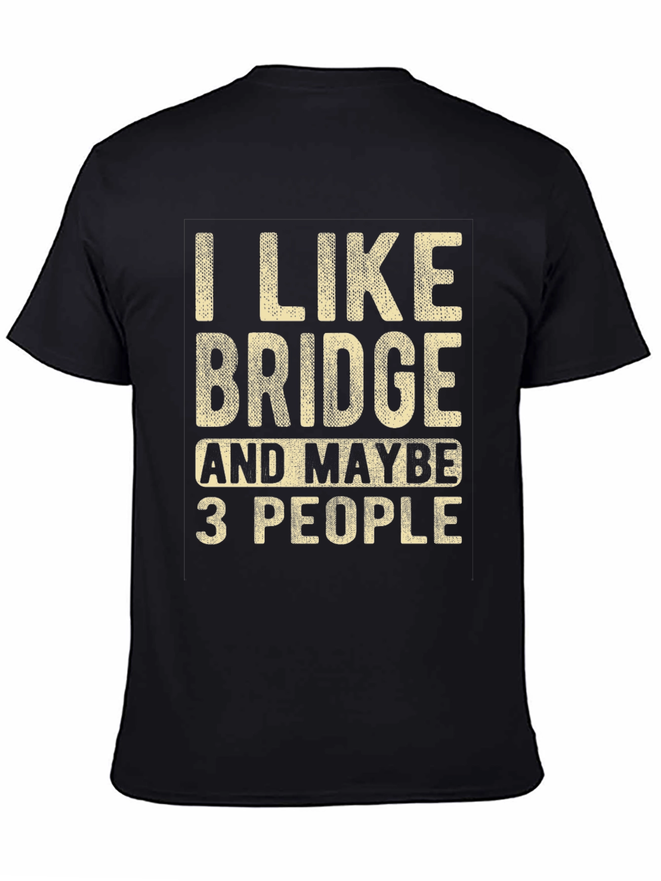 Black Bridge & People T-Shirt - Humorous Casual Wear view 4