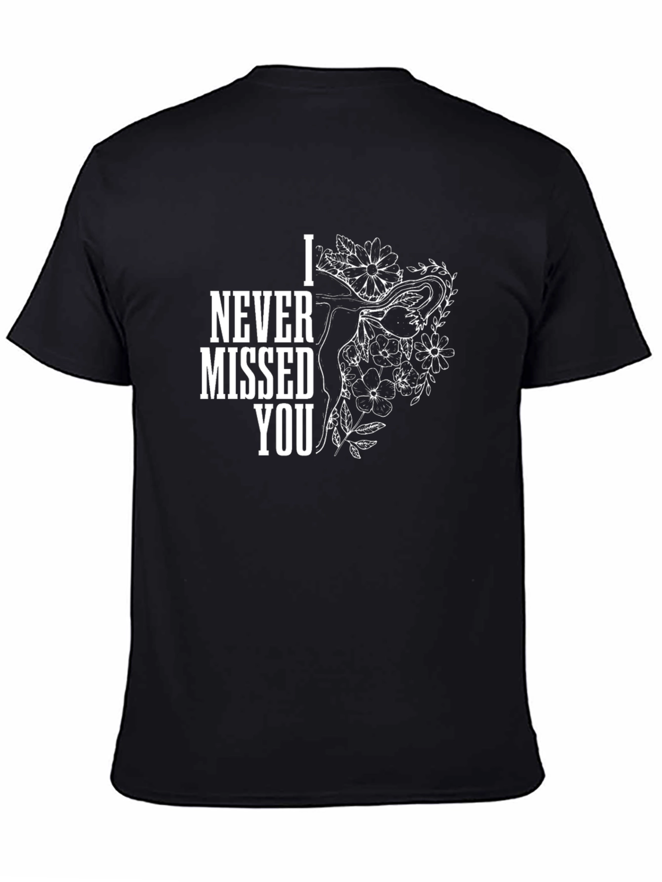 Black I Never Missed You Graphic Tee - Black Cotton view 4