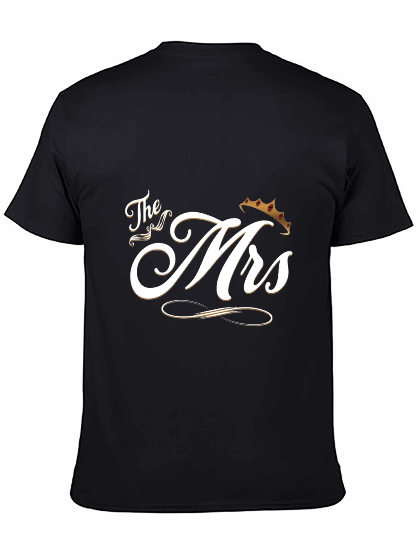Black The Mrs. T-Shirt - Newlywed Gift view 4