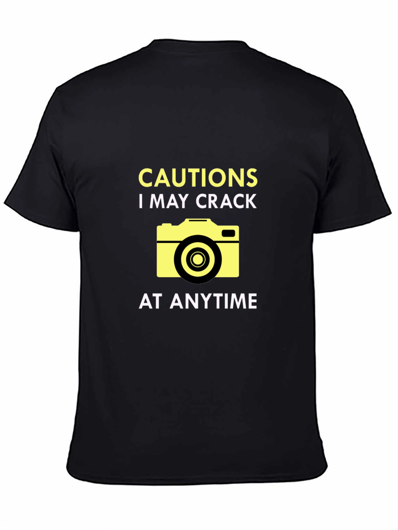Black Funny Camera Humor T-Shirt view 4