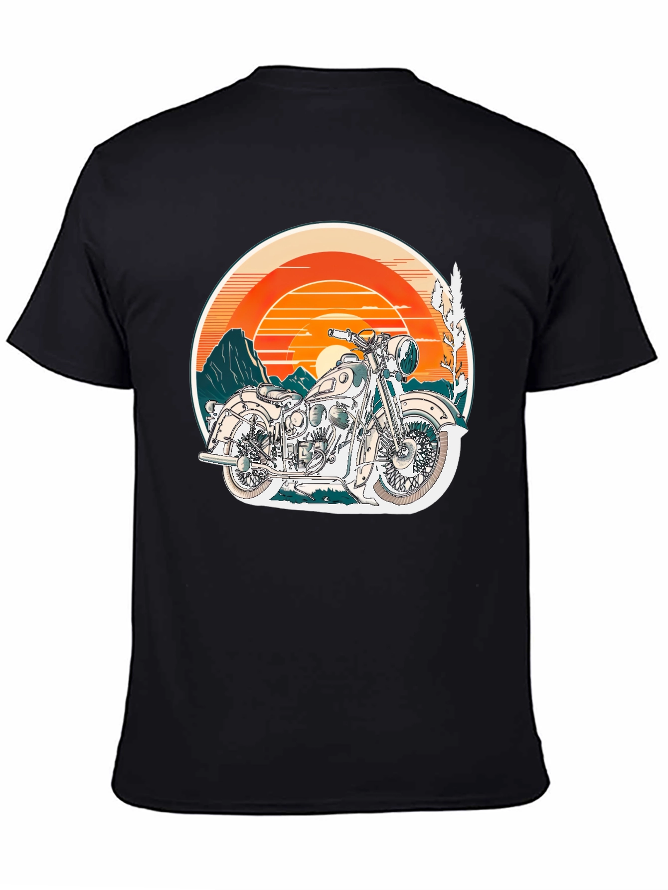 Black Vintage Motorcycle Graphic T-Shirt - Retro Style view 4