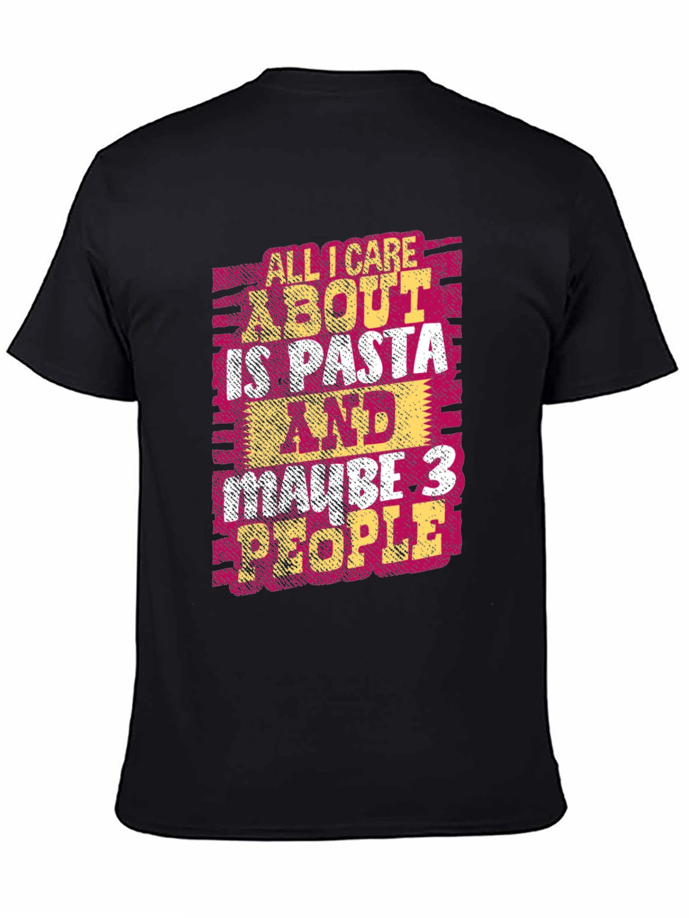 Black Pasta Lover T-Shirt - Funny Graphic Tee view 4