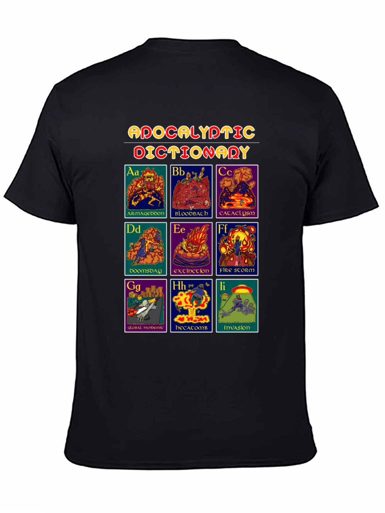 Black Apocalyptic Dictionary Graphic T-Shirt - Black view 4