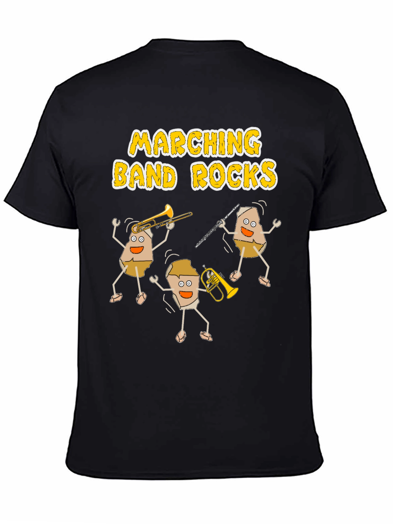 Black Marching Band Rocks Funny T-Shirt - Music Lover Tee view 4