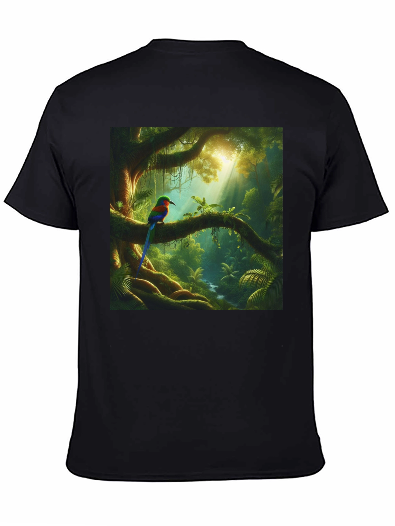 Black Jungle Bird T-Shirt - Vibrant Nature Tee view 4