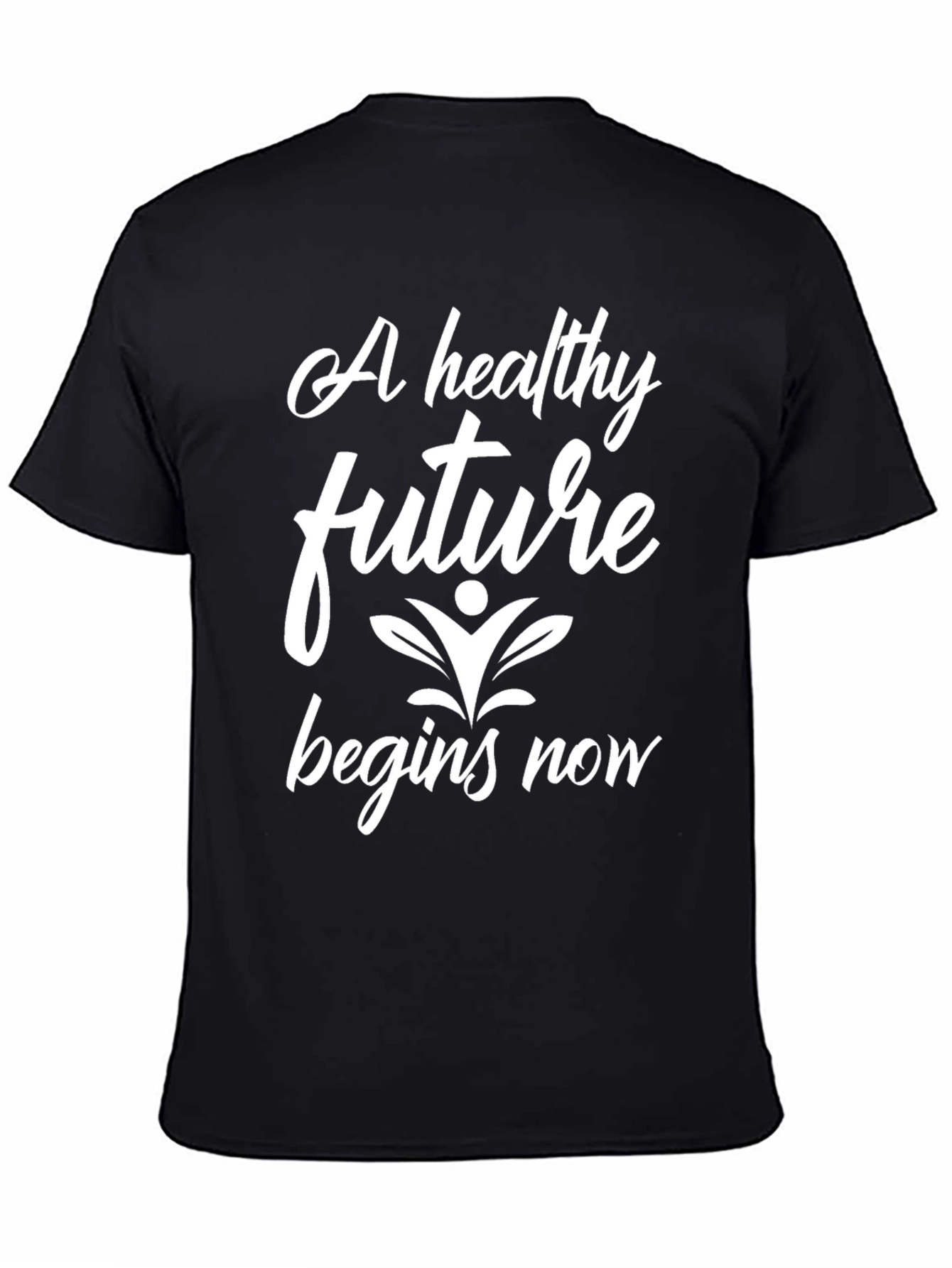 Black Healthy Future Begins Now Black T-Shirt view 4