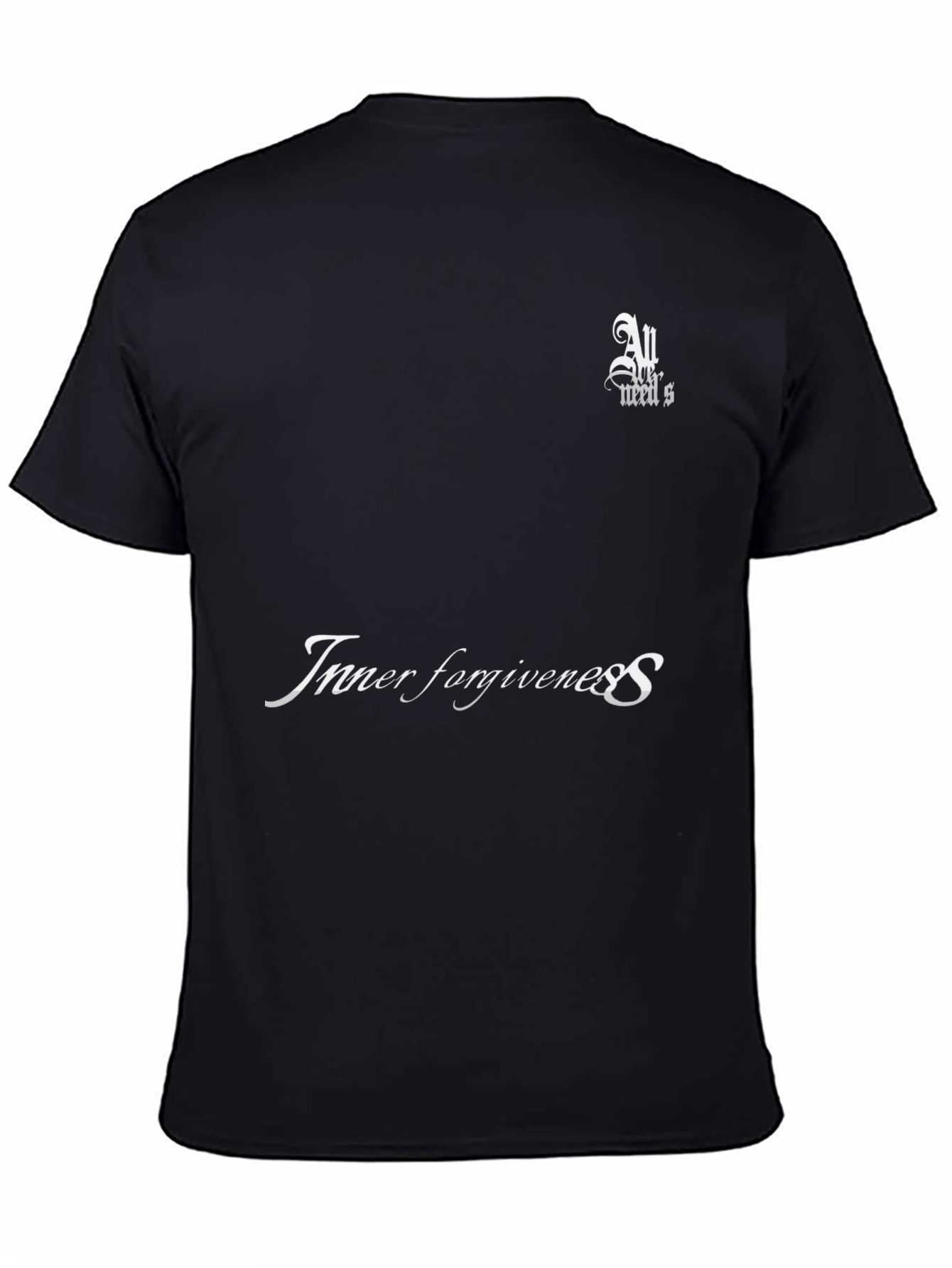 Black Inner Forgiveness Black Graphic T-Shirt view 4