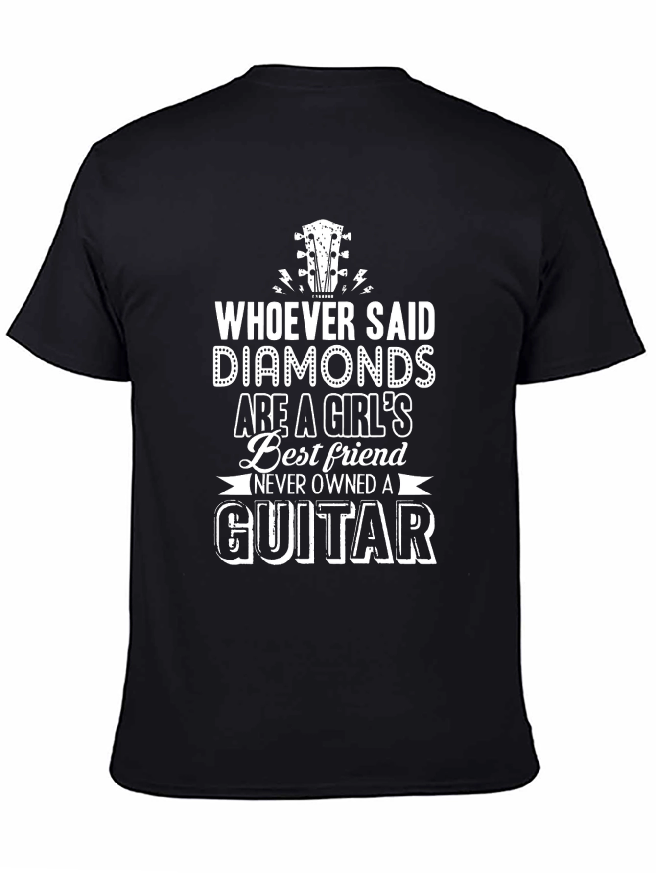 Guitar Lover T-Shirt - Diamonds Best Friend? - 4