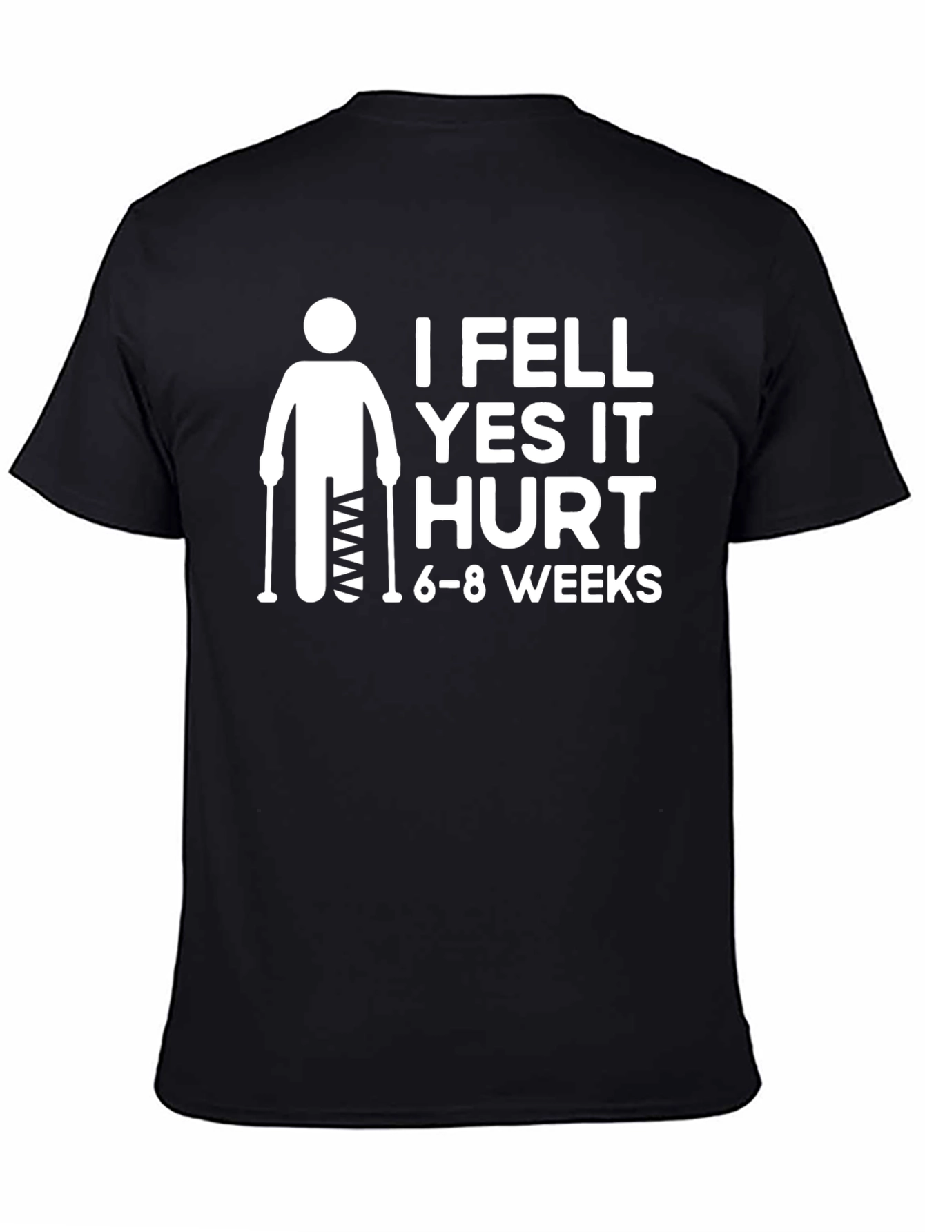 Black I Fell Yes It Hurt T-Shirt view 4