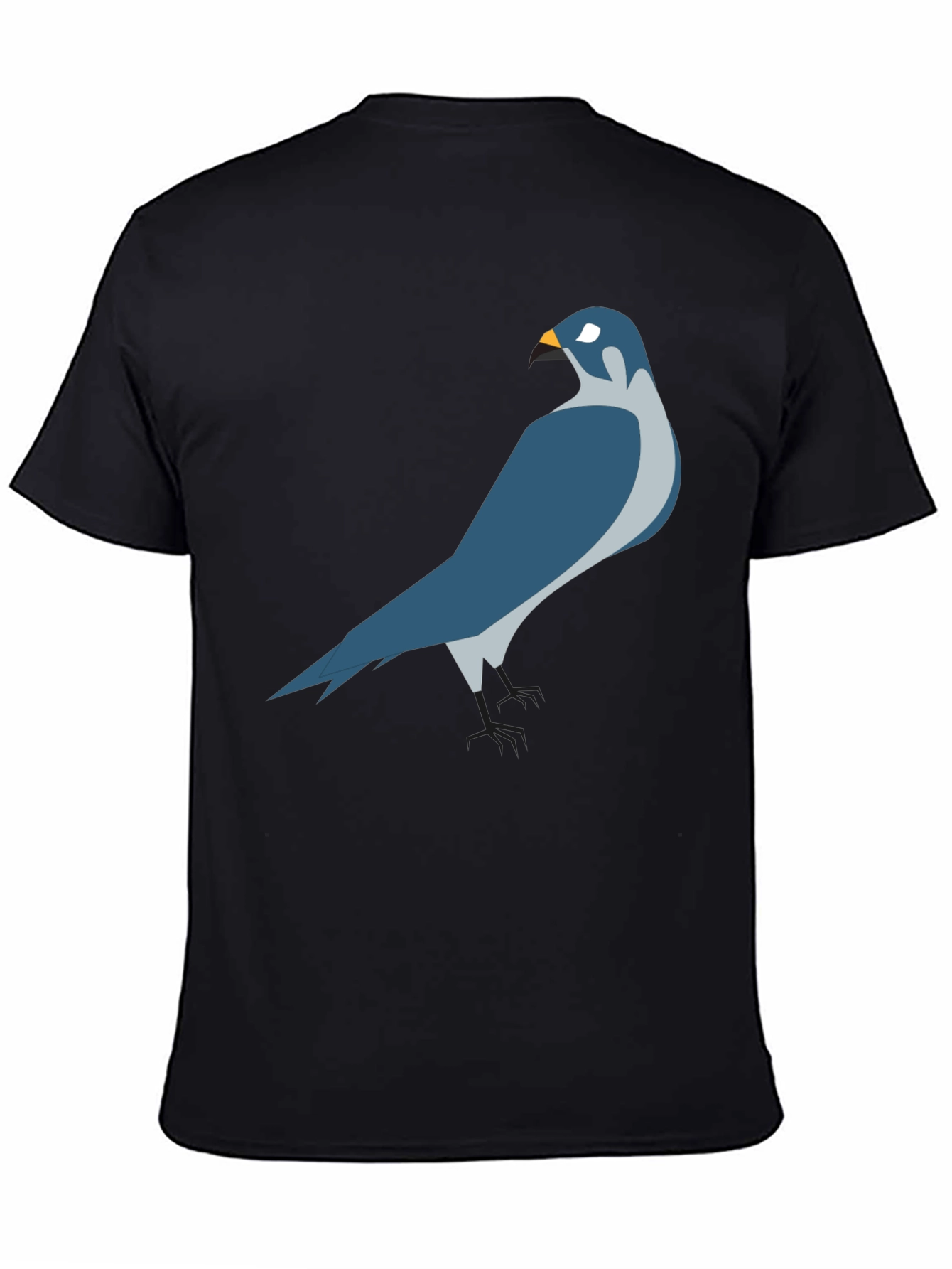 Black Cool Falcon Graphic T-Shirt - Black Cotton Blend view 4