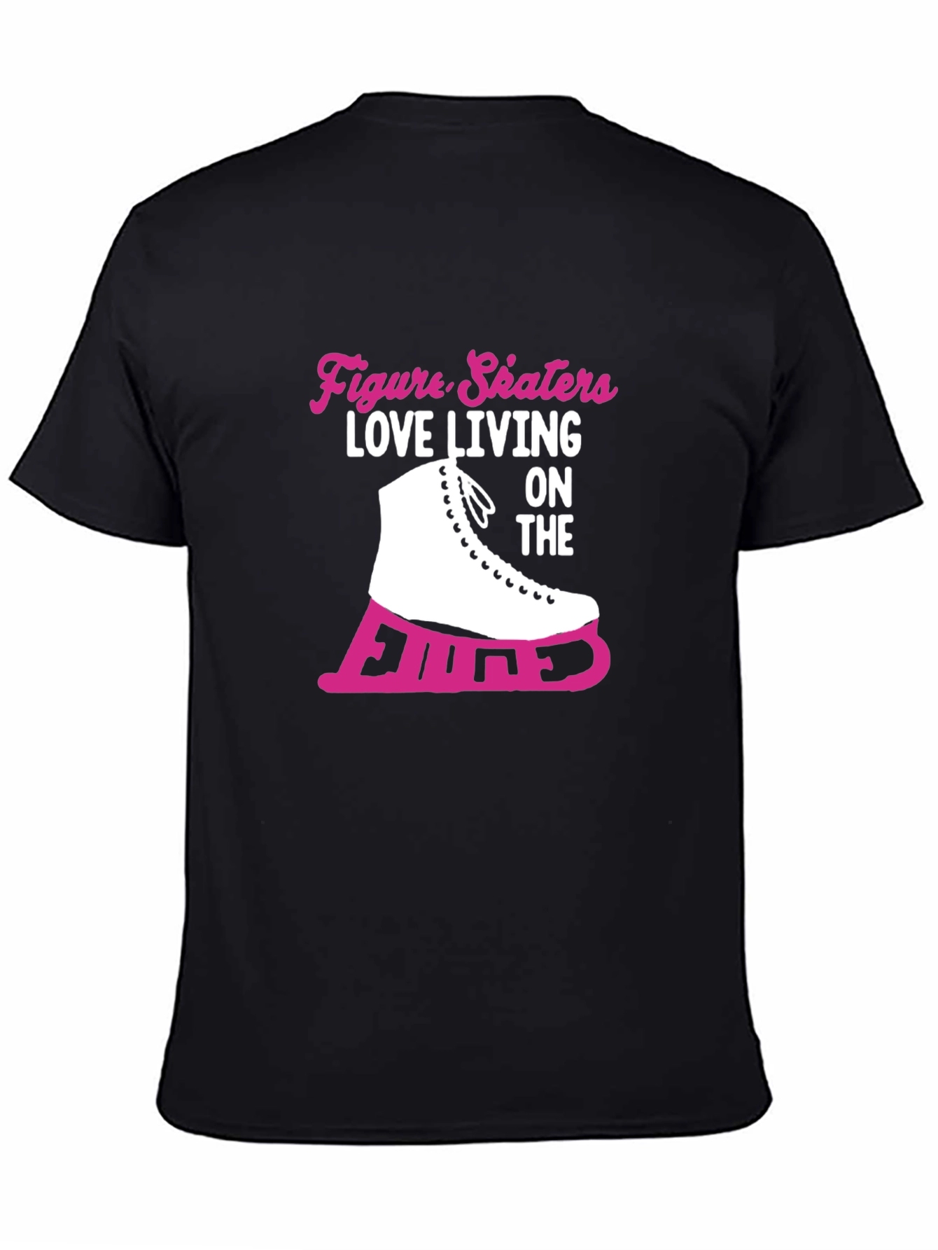 Black Figure Skaters Love Living on the Edge T-Shirt view 4