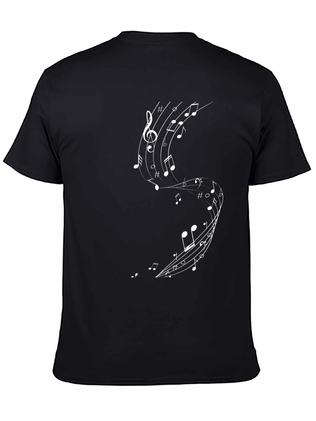 Black Musical Note Graphic Black T-Shirt view 4
