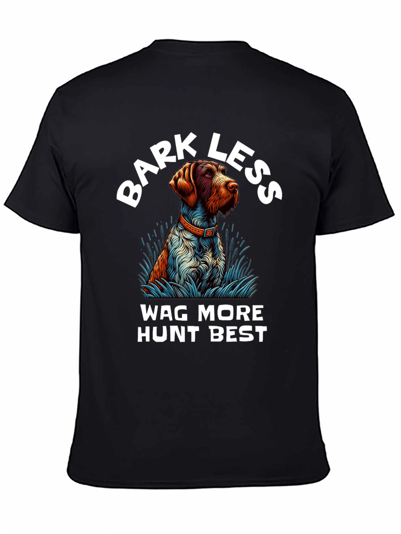 Black Bark Less Wag More Hunt Best Dog T-Shirt view 4