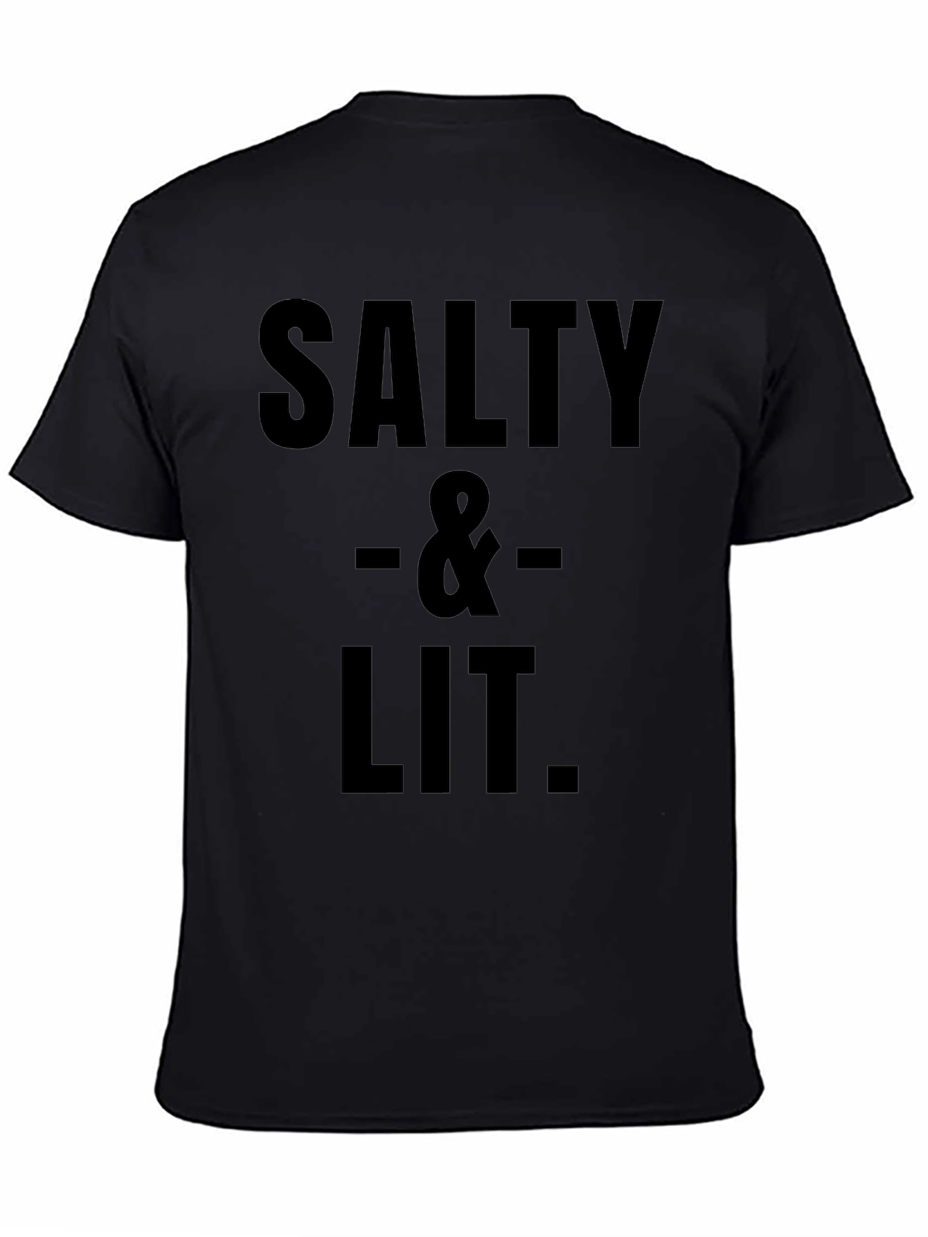 Black Salty & Lit Graphic Tee - Black Cotton Blend view 4