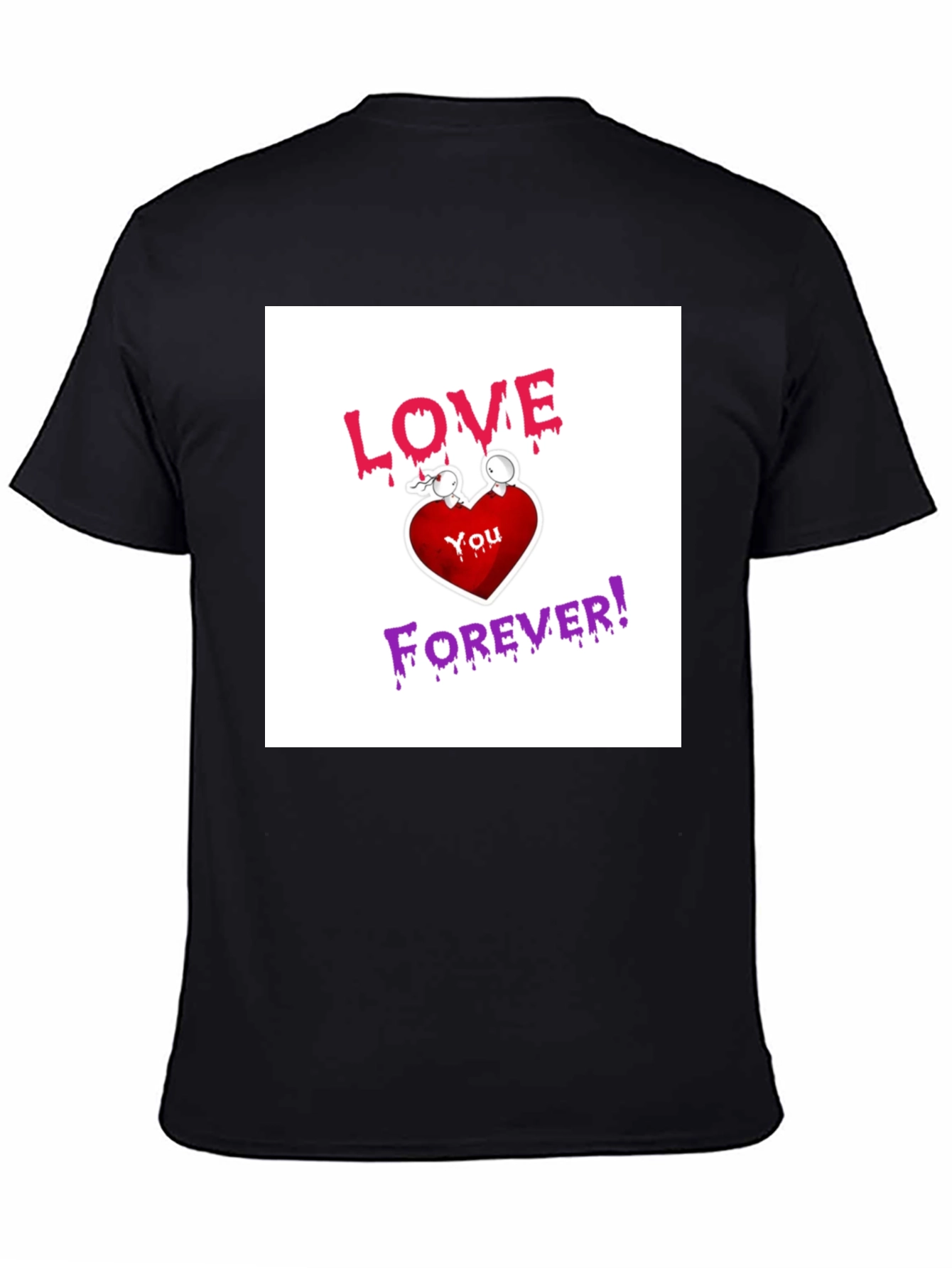 Black Love You Forever Graphic T-Shirt view 4