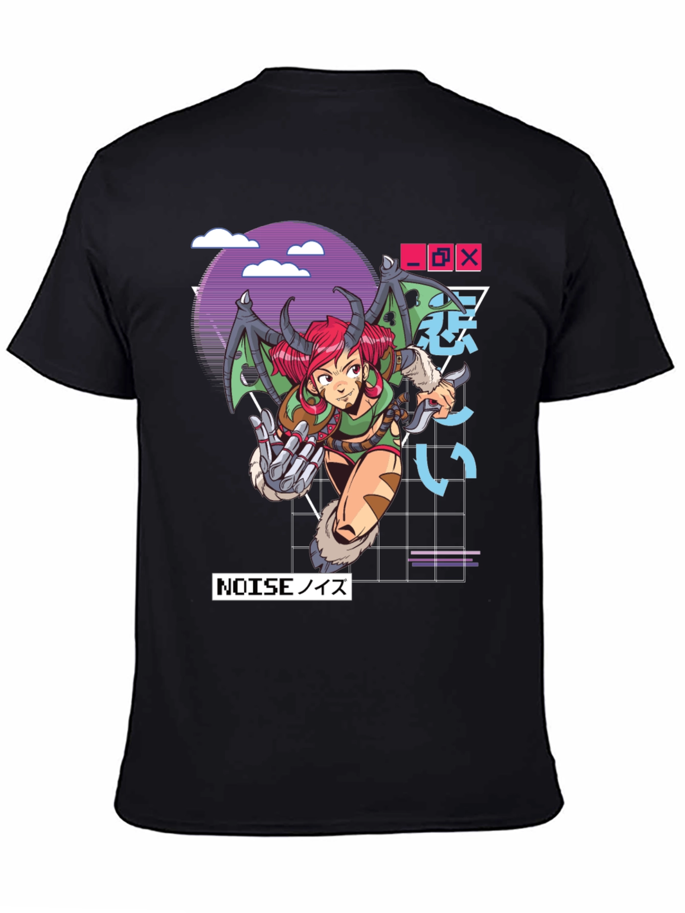 Black Anime Girl Graphic T-Shirt view 4