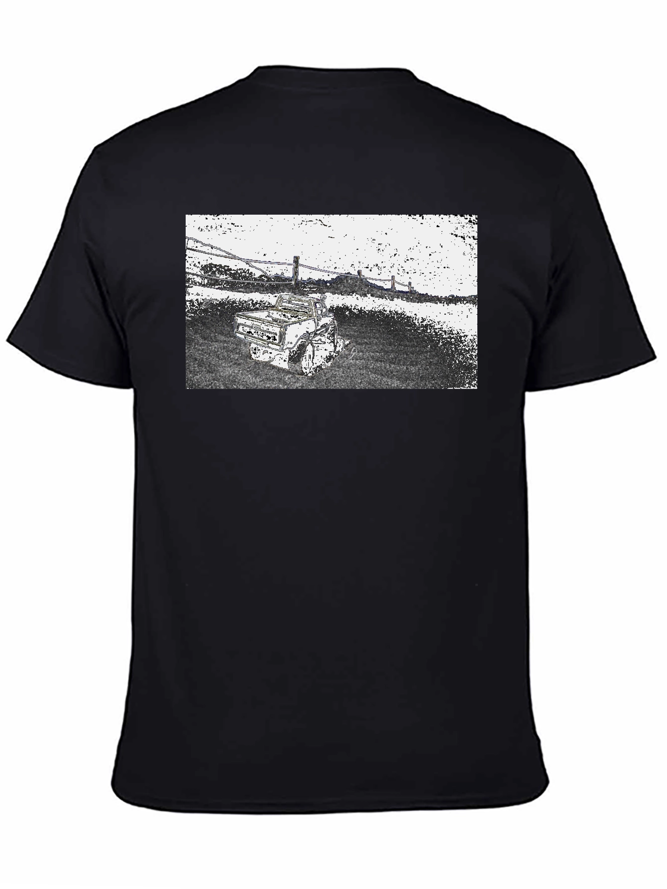 Black Cool Vintage Truck T-Shirt view 4