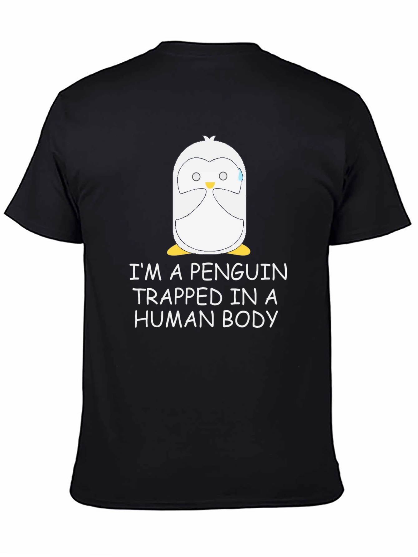 Black Penguin Trapped in a Human Body T-Shirt view 4