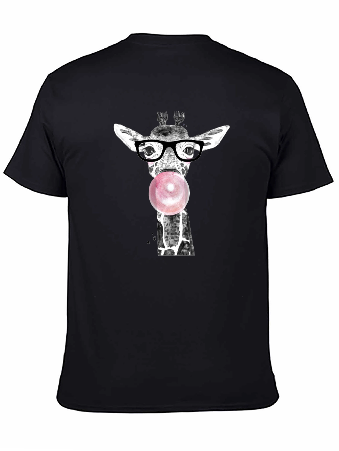 Black Giraffe Bubble Gum Graphic Tee view 4
