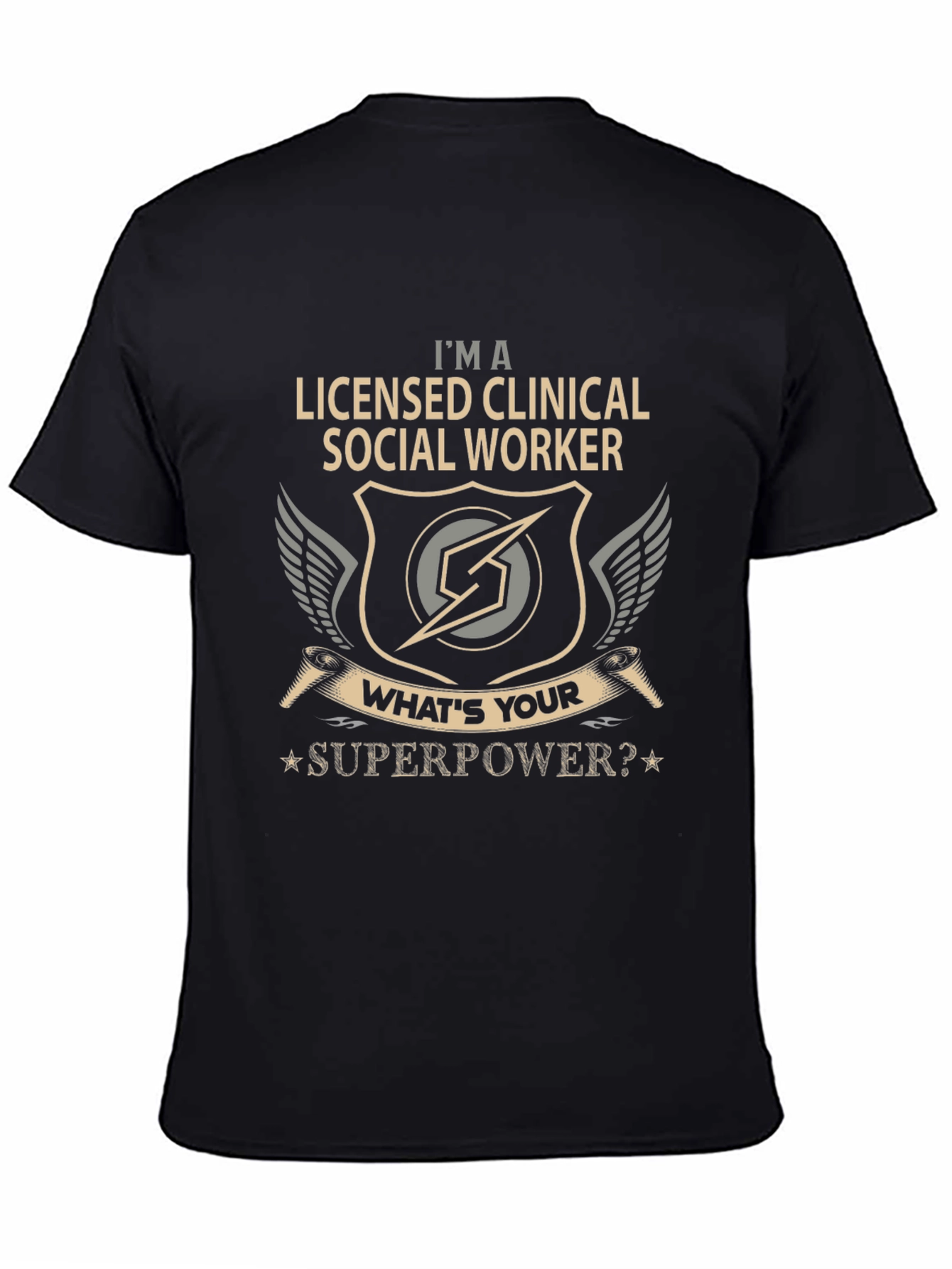 Black Licensed Clinical Social Worker T-Shirt view 4
