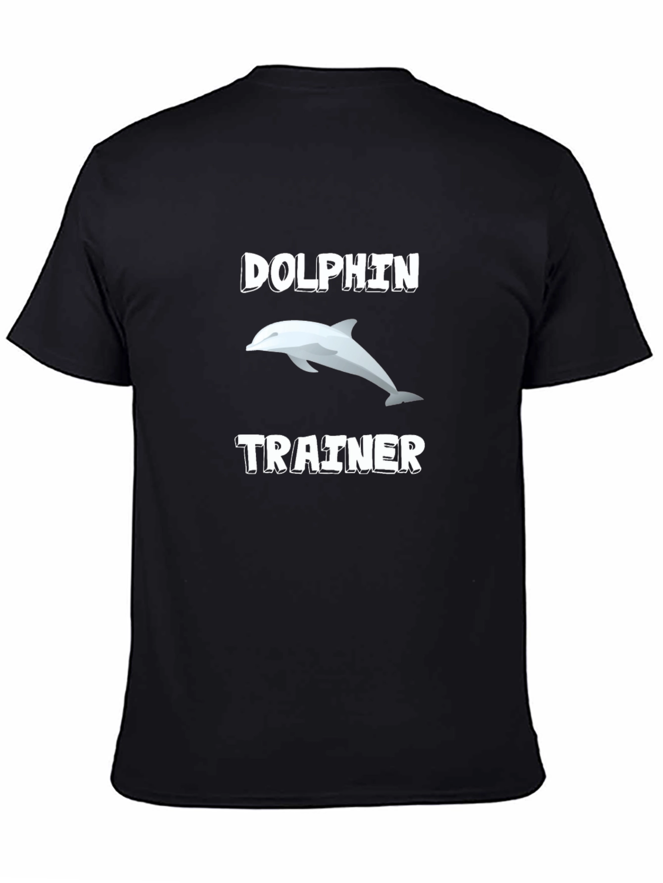 Black Dolphin Trainer Black T-Shirt view 4