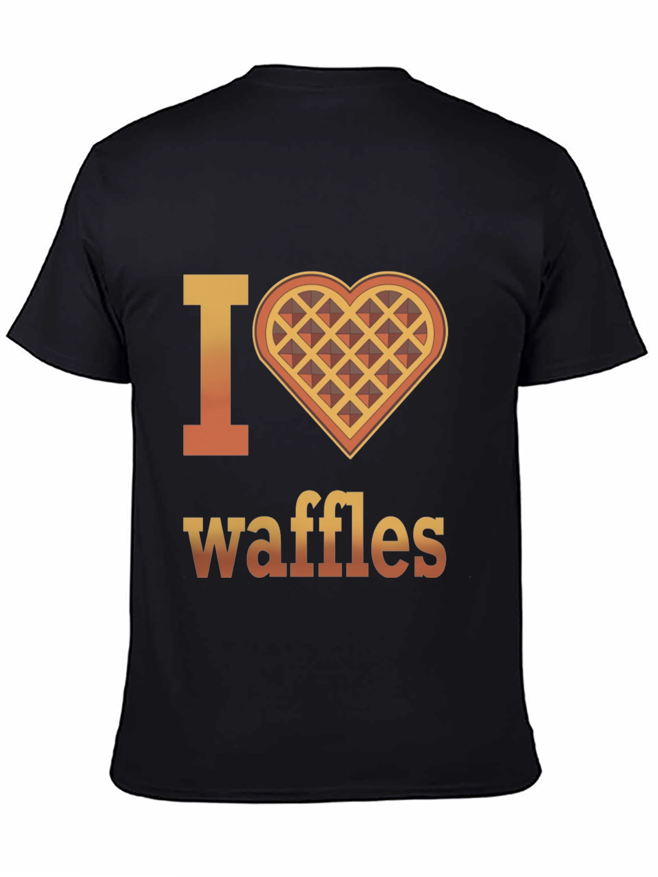 Black I Heart Waffles Graphic T-Shirt - Novelty Tee view 4