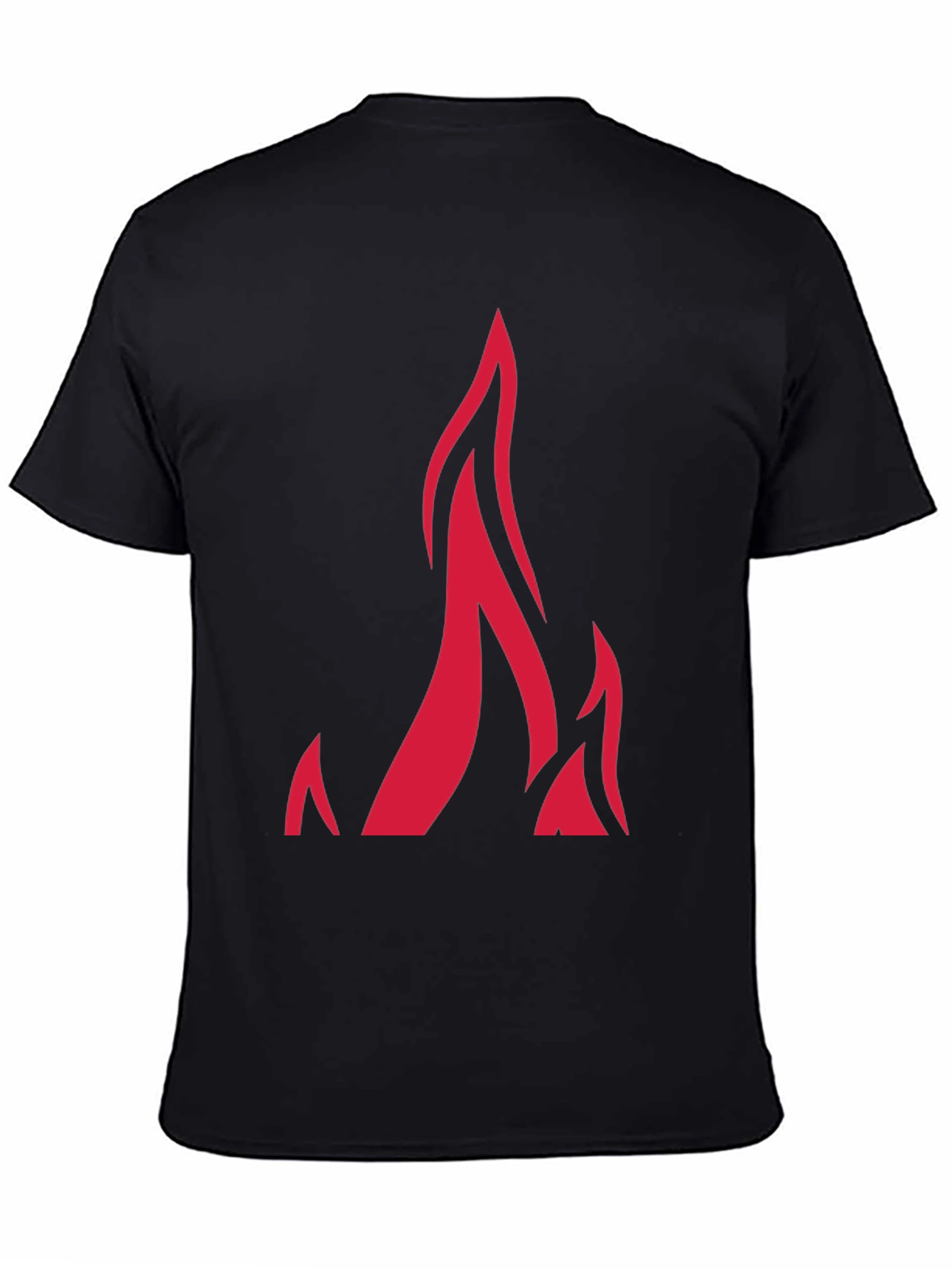 Black Fiery Red Flame Graphic Black T-Shirt view 4