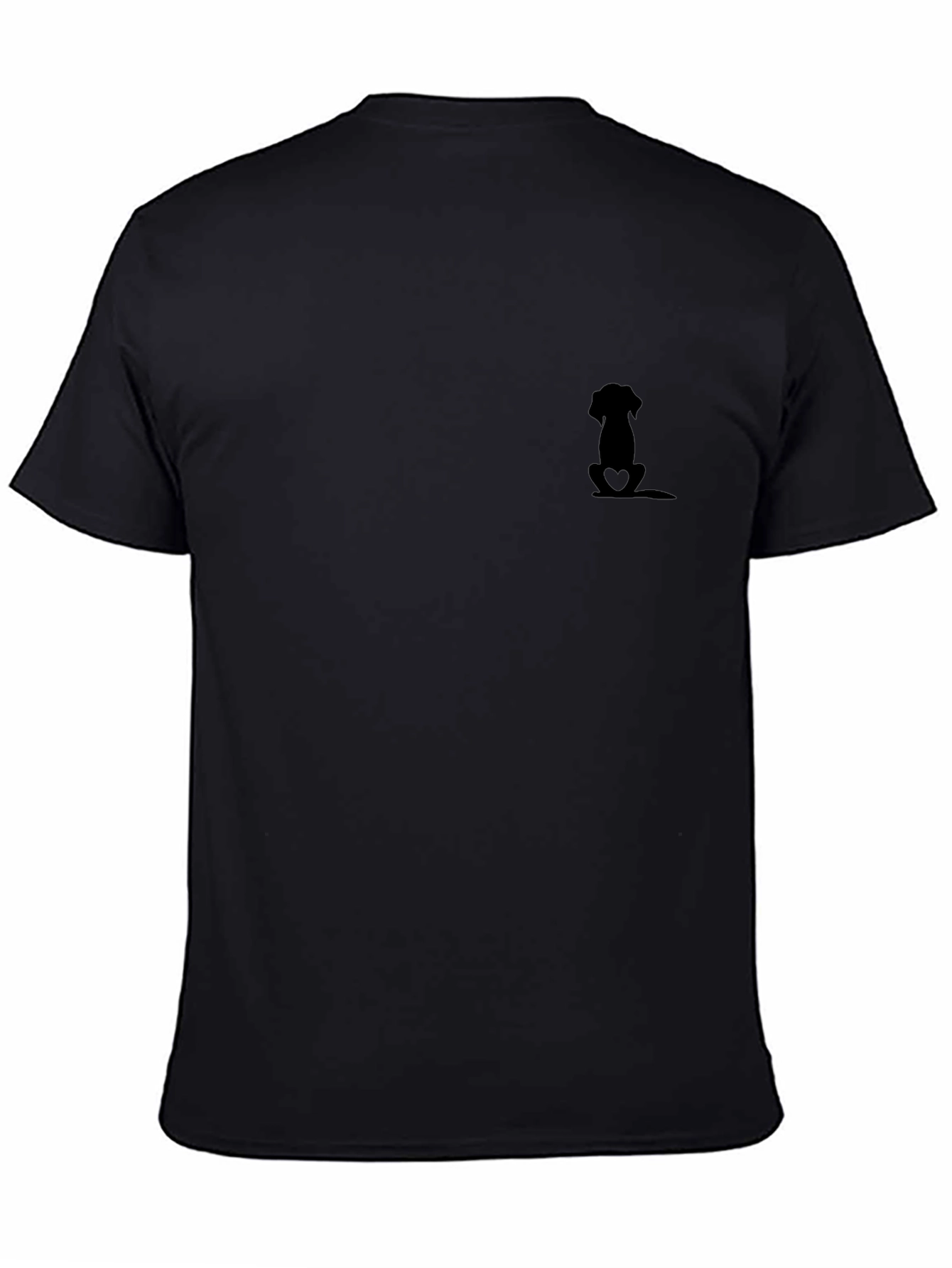 Black Men's Black T-Shirt - Dog Lover Design view 4