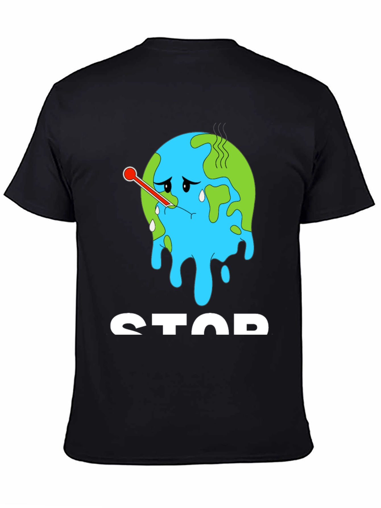Black Stop Climate Change T-Shirt view 4