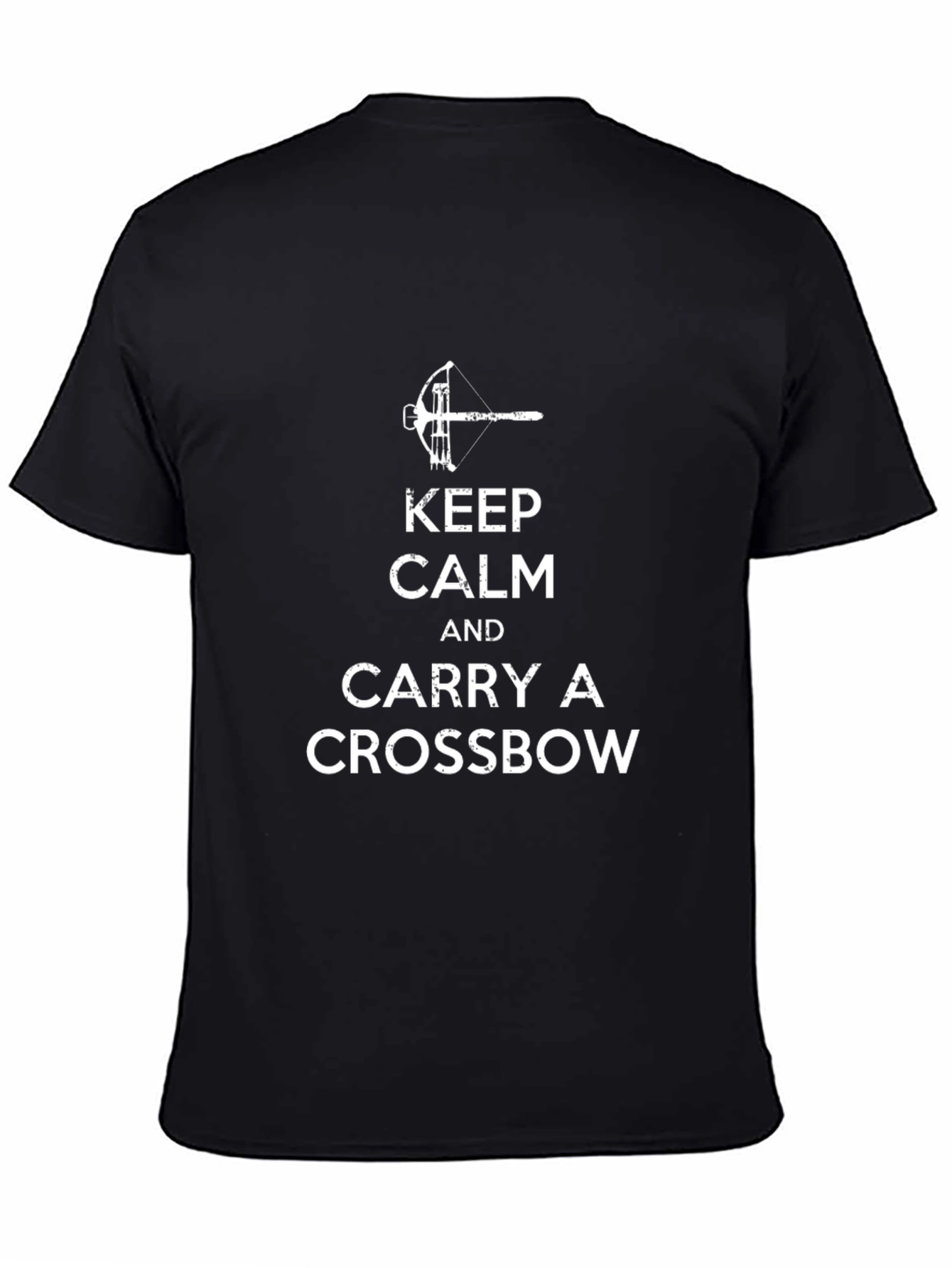 Black Keep Calm and Carry a Crossbow Graphic T-Shirt view 4