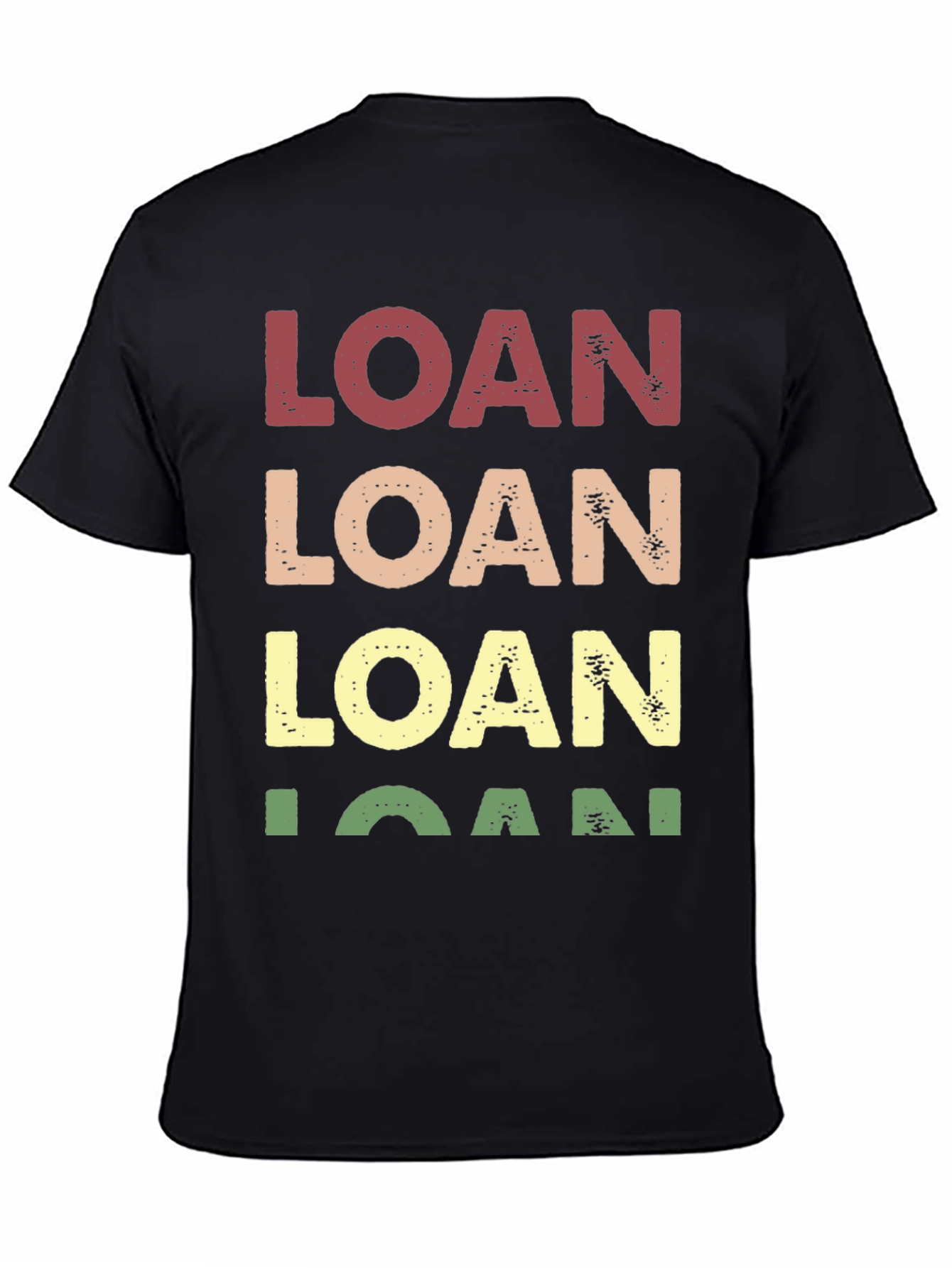 Black Retro Loan T-Shirt, Funny Finance Tee view 4