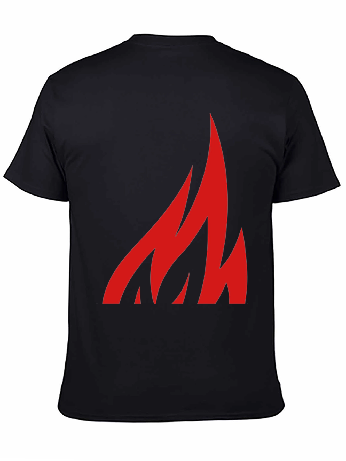 Black Bold Flame Graphic Tee - Black Cotton Casual Shirt view 4