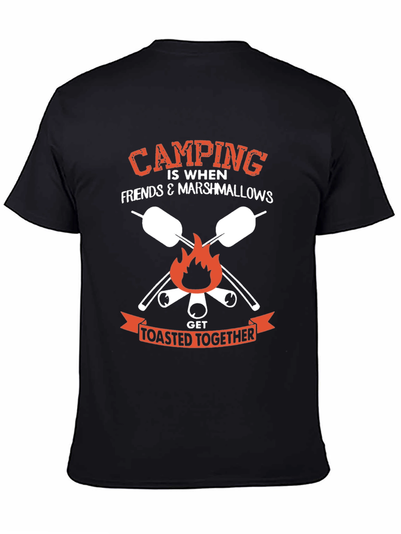 Black Camping Marshmallow Toasted Together Graphic Tee view 4