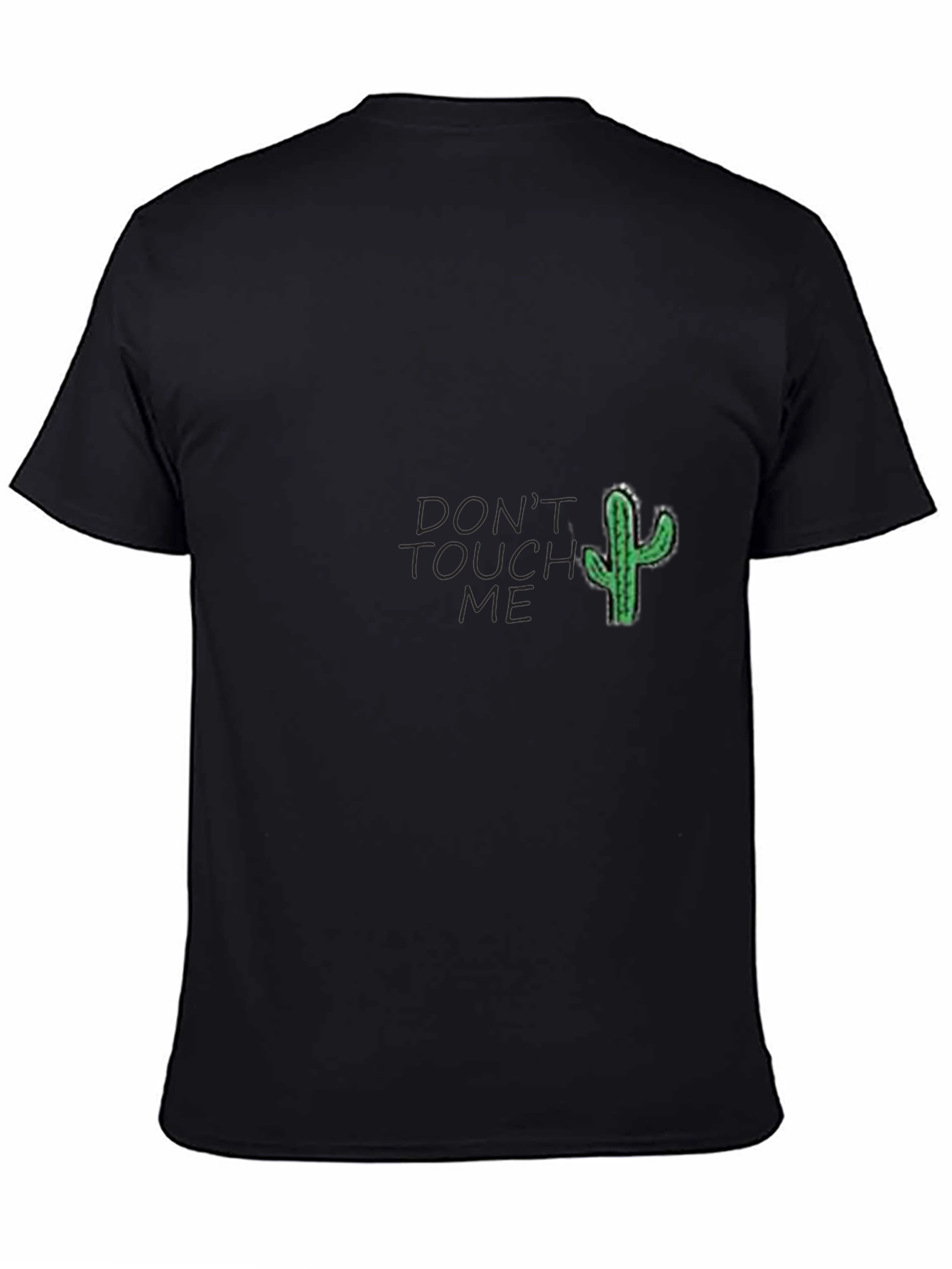 Black Don't Touch Me Cactus Graphic Tee - Soft Cotton Blend view 4