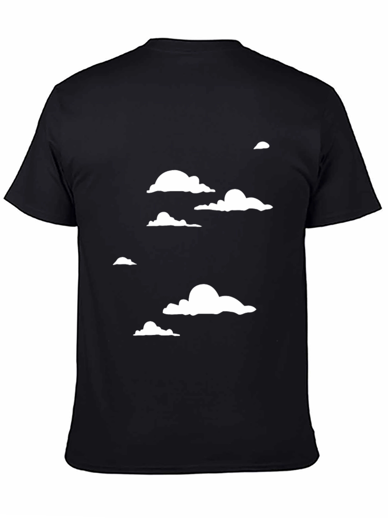 Black Cloudscape Graphic Tee - Black Cotton T-Shirt view 4
