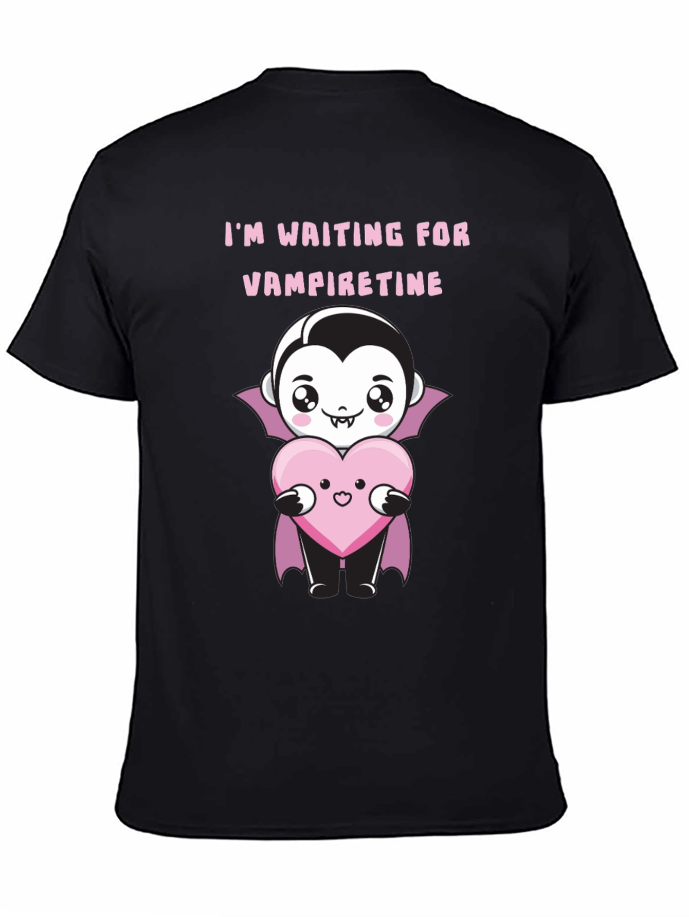 Black Vampire Valentine T-Shirt - Waiting for Vampiretine view 4