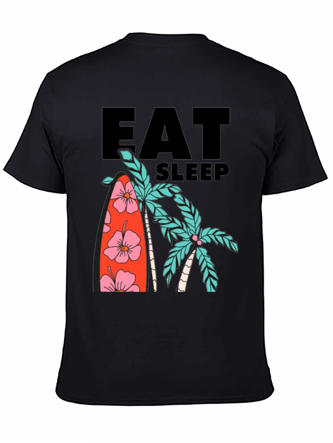 Black Eat Sleep Surf T-Shirt view 4