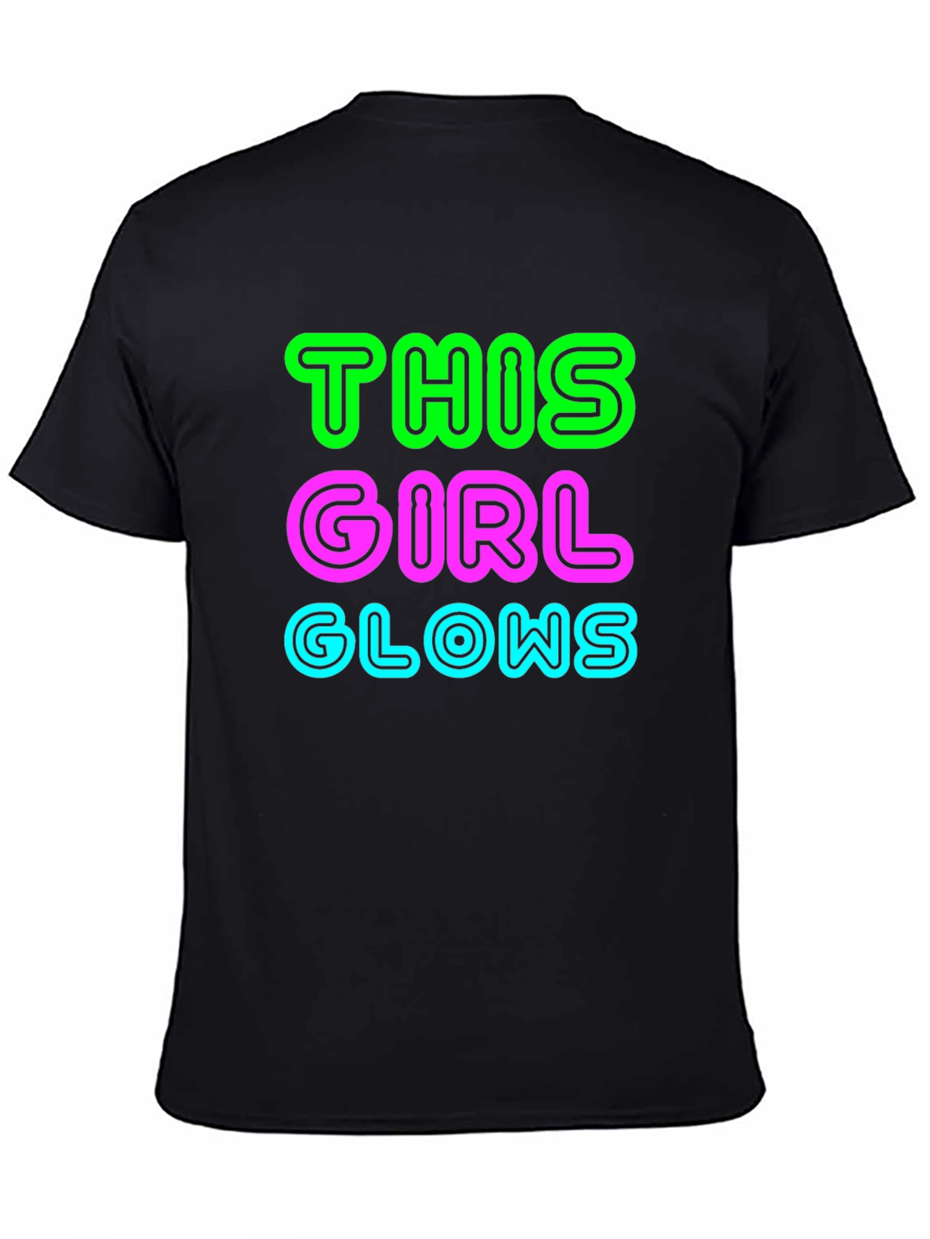 Black This Girl Glows Black Graphic Tee view 4