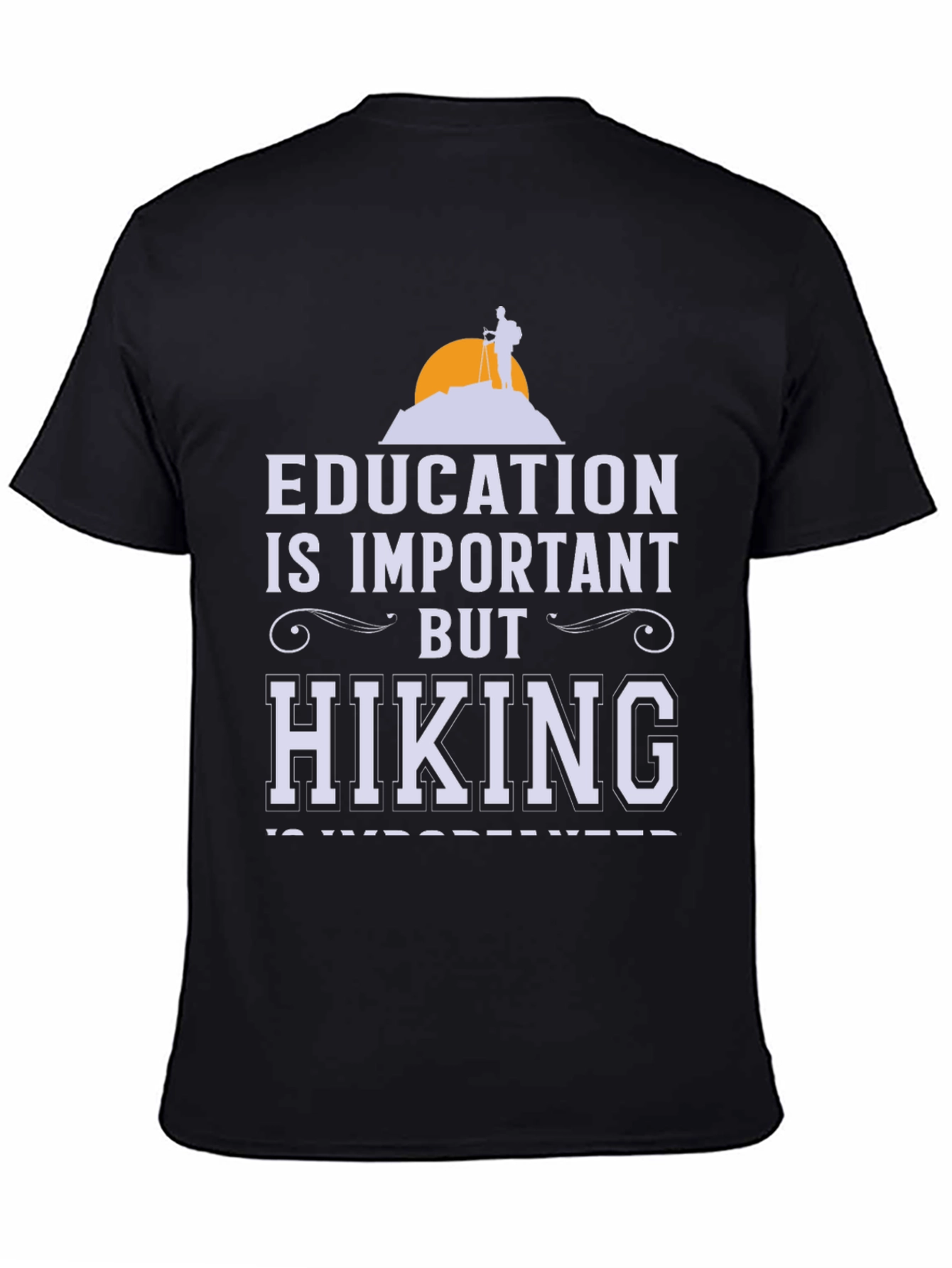 Black Education vs Hiking Graphic Tee view 4