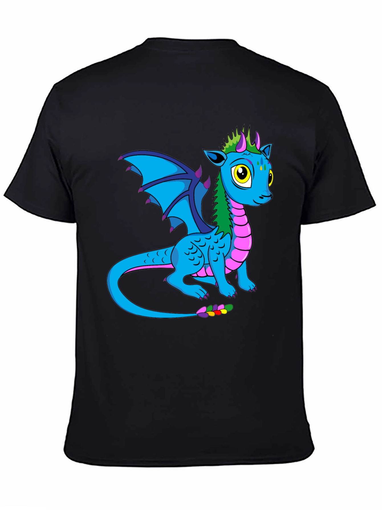 Black Dragon Graphic T-Shirt - Black Cotton Tee view 4