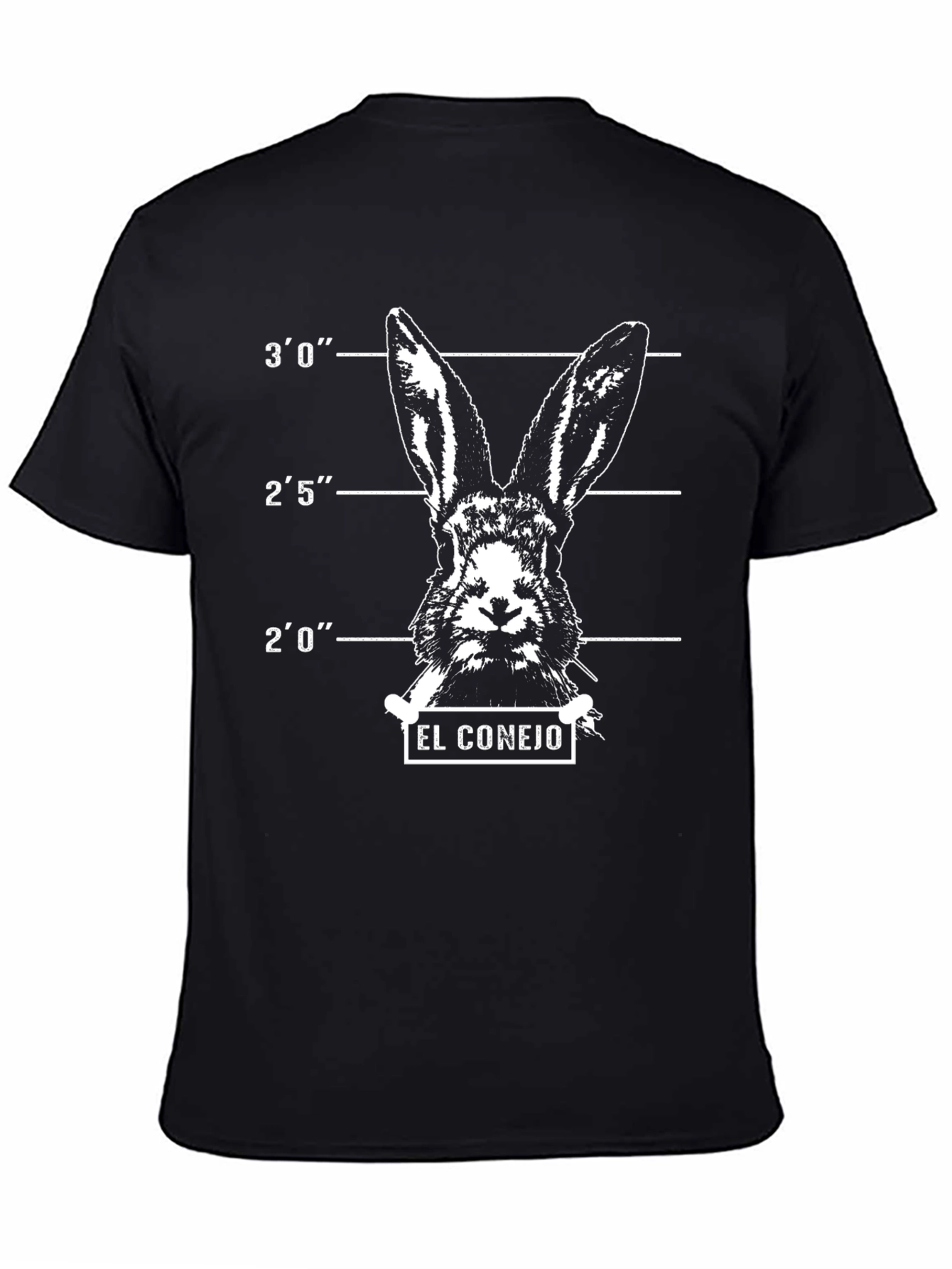 Black El Conejo T-Shirt - Bunny Mugshot Tee view 4