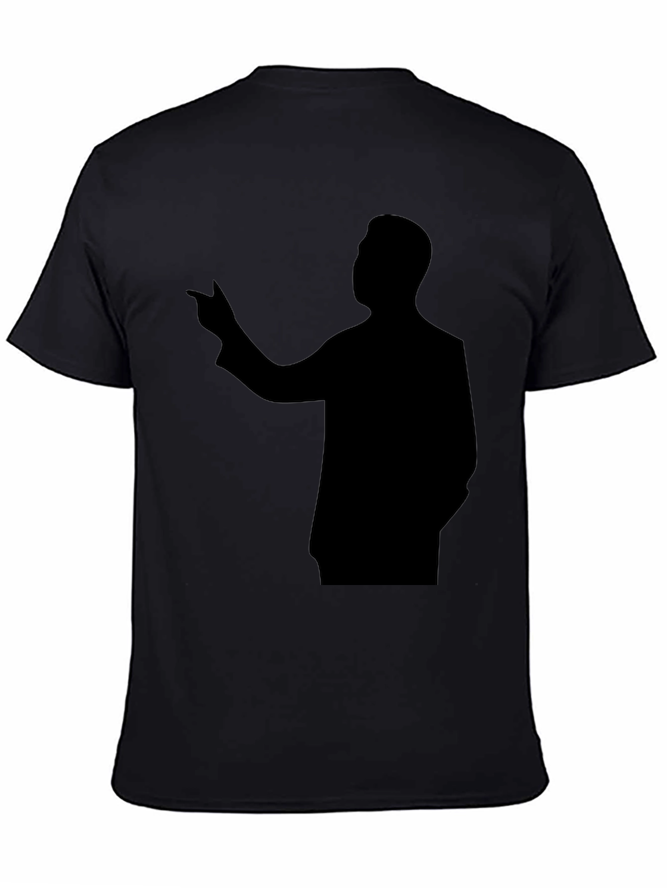 Black Silhouette Man Pointing T-Shirt view 4