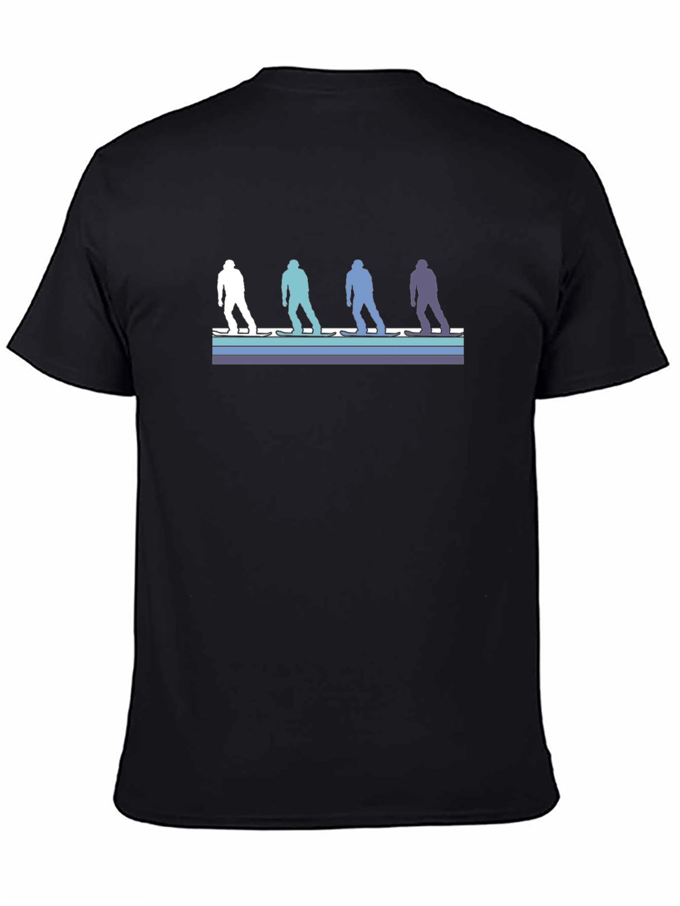 Black Retro Skier Silhouette Graphic Tee view 4