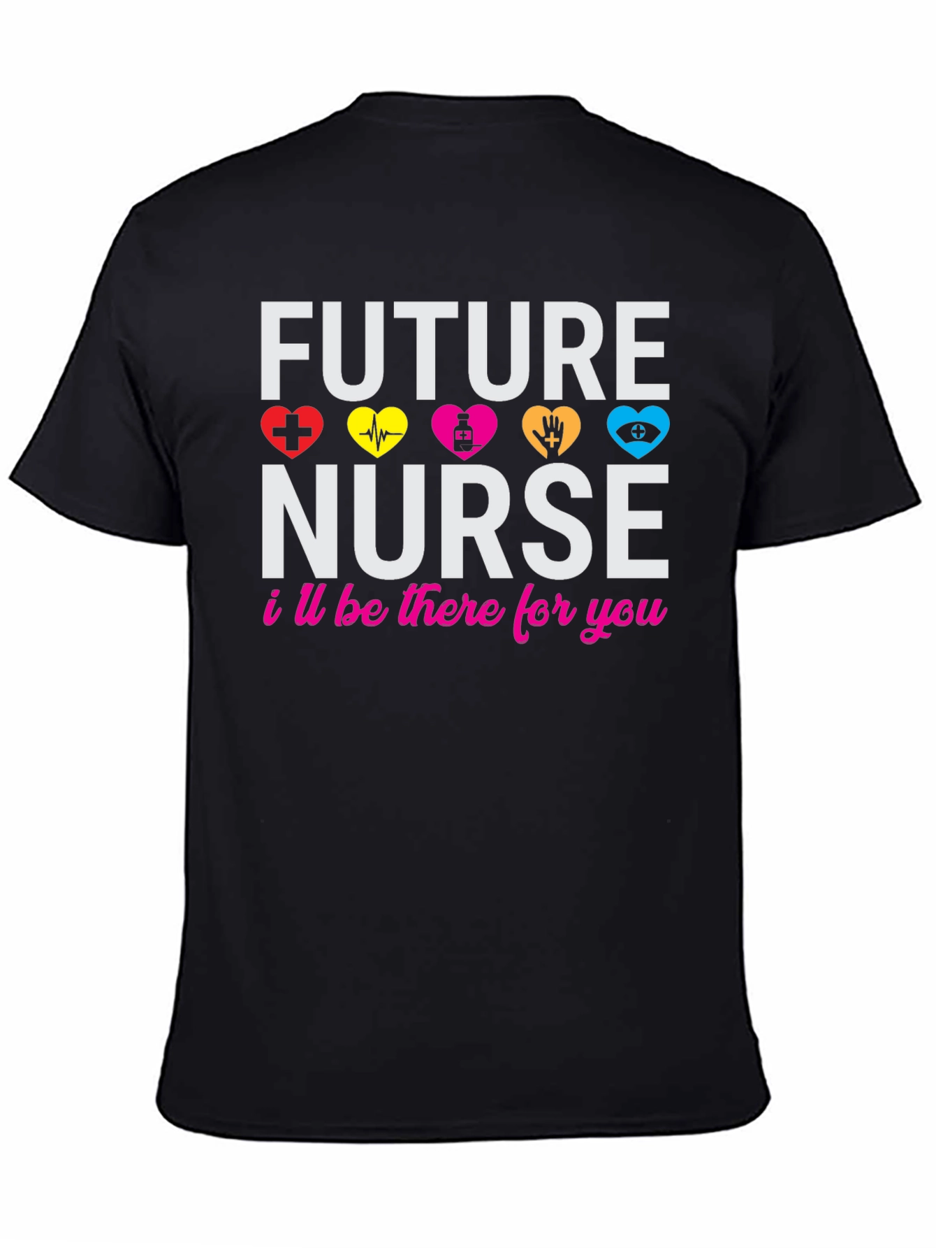 Black Future Nurse T-Shirt: Healthcare Hero Apparel view 4