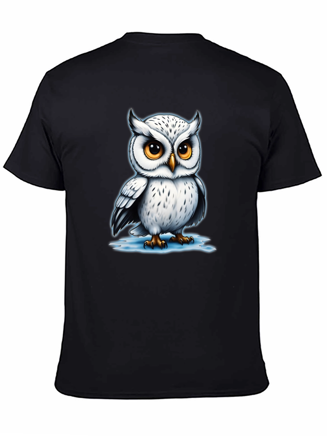 Black Owl Graphic Tee - Cool Bird Lover T-Shirt view 4