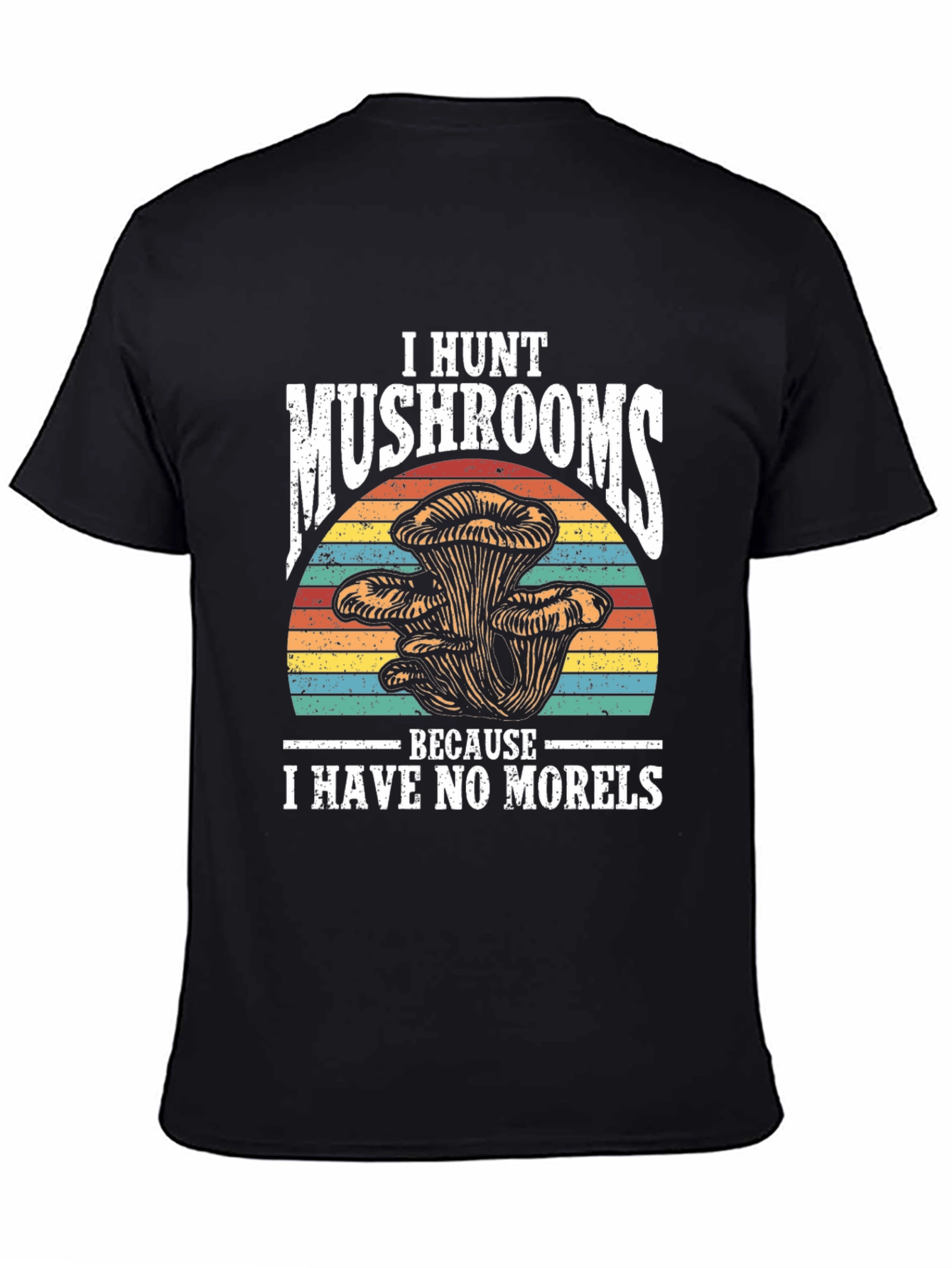 Black Mushroom Hunter Novelty Graphic Tee view 4