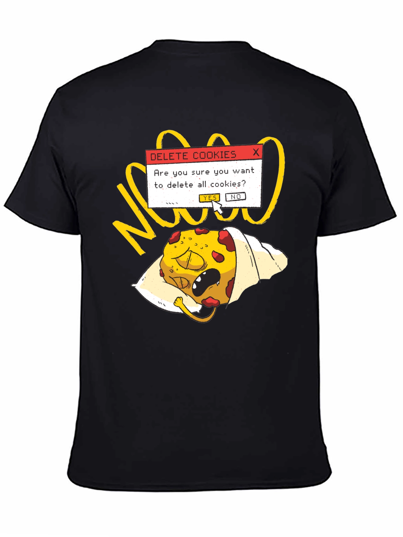 Black Delete Cookies T-Shirt - Funny Geek Tee view 4