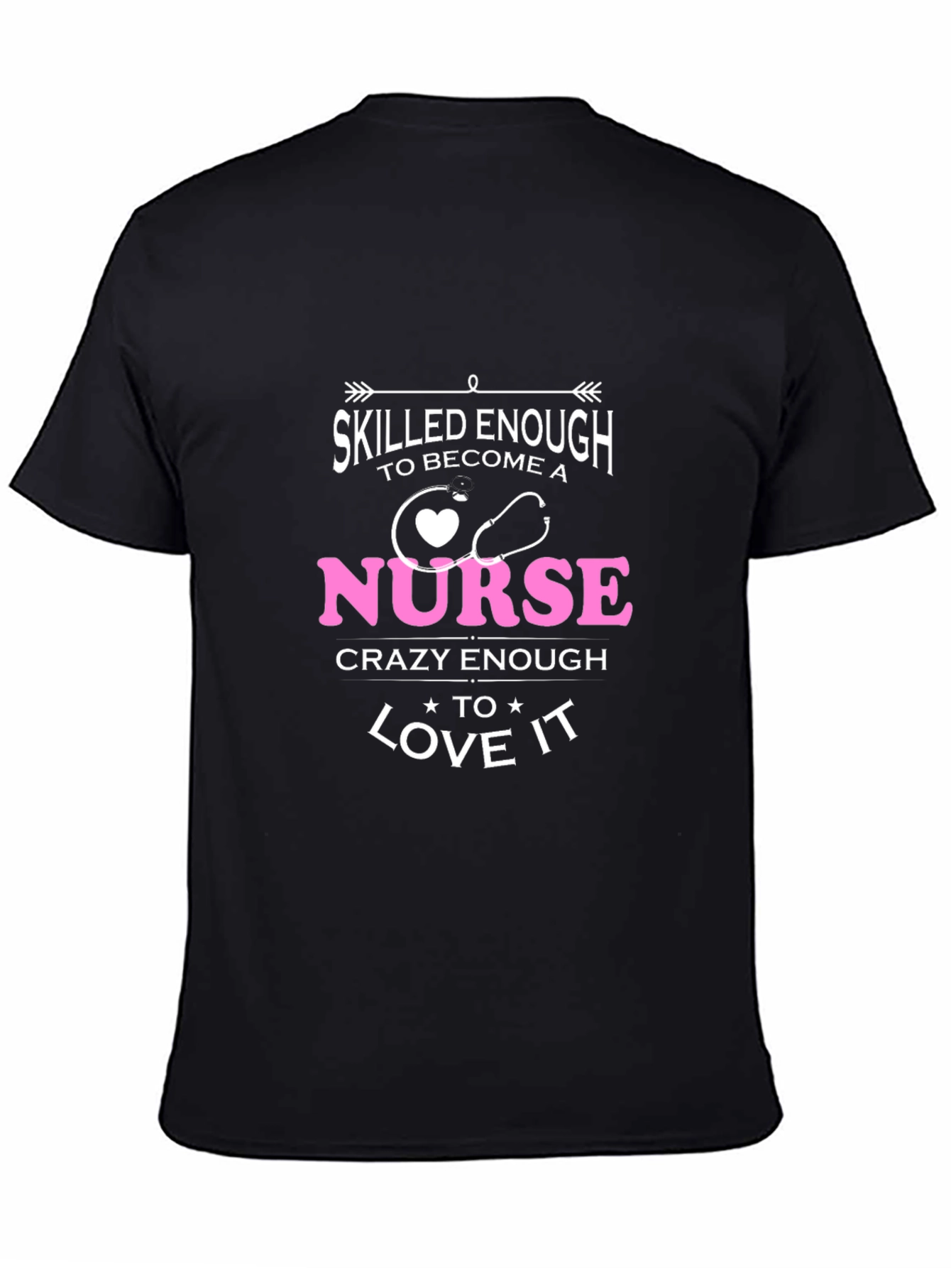 Black Skilled Enough Nurse T-Shirt view 4