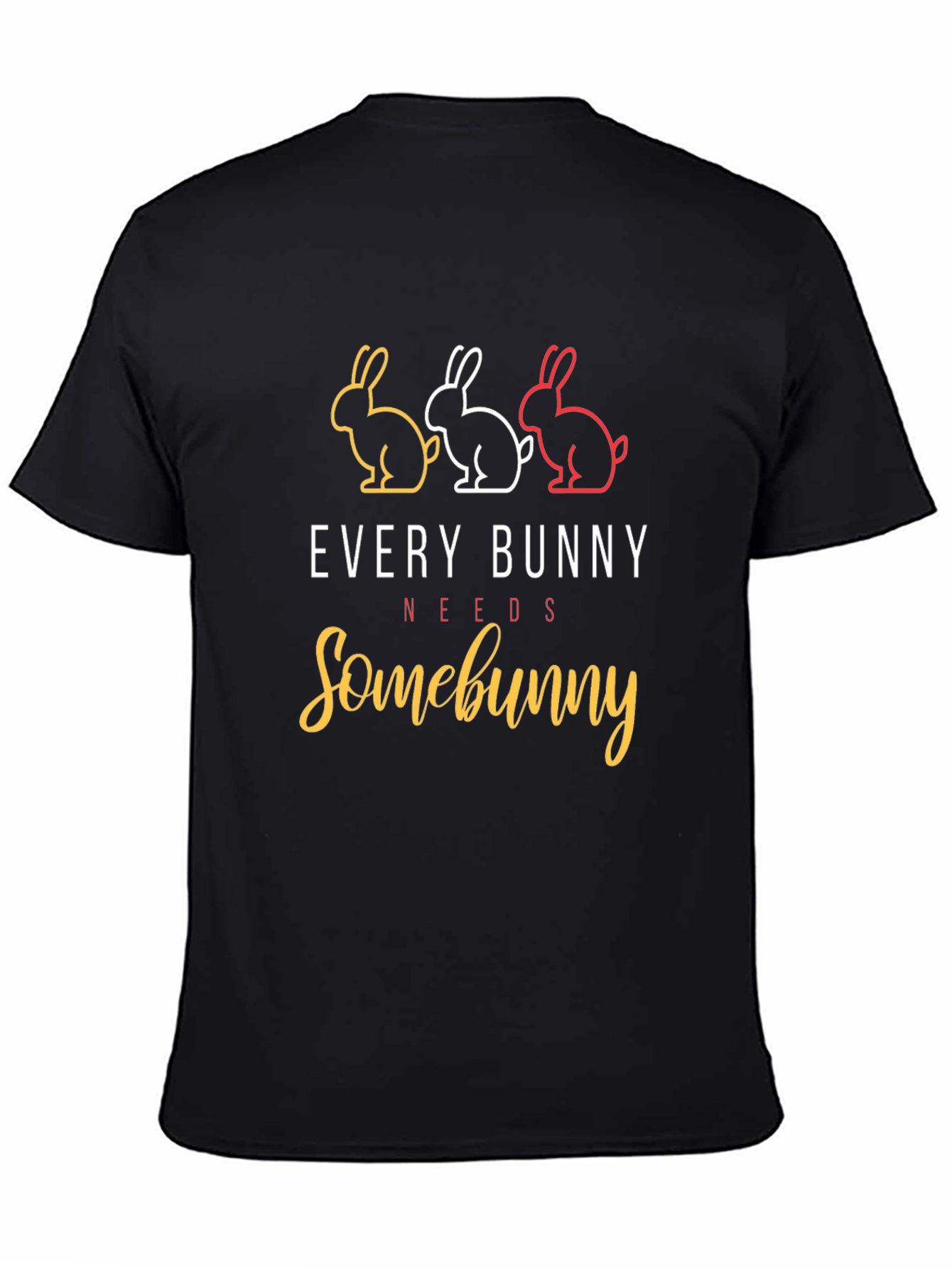 Black Every Bunny Needs Somebunny T-Shirt view 4