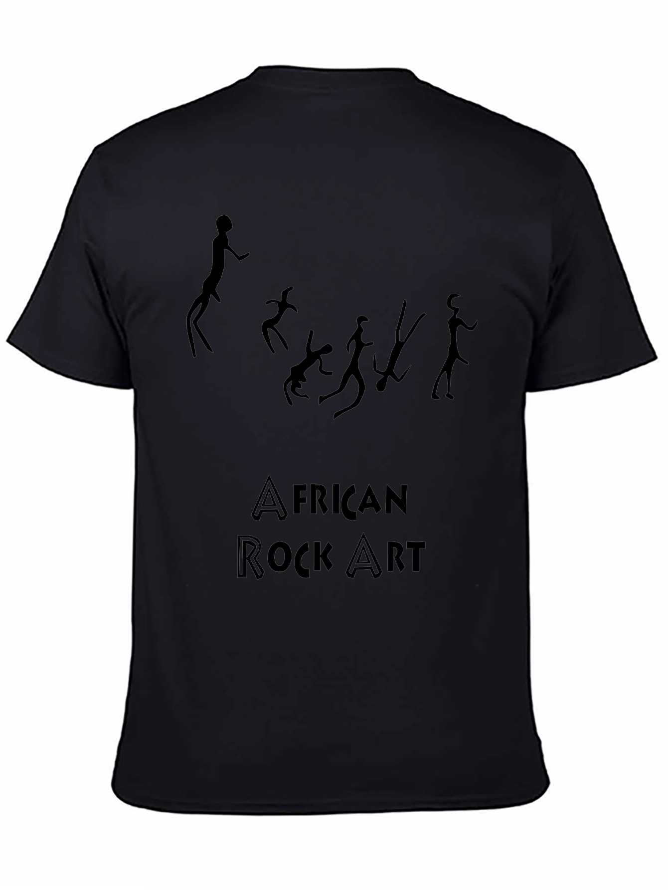 Black African Rock Art Graphic T-Shirt view 4